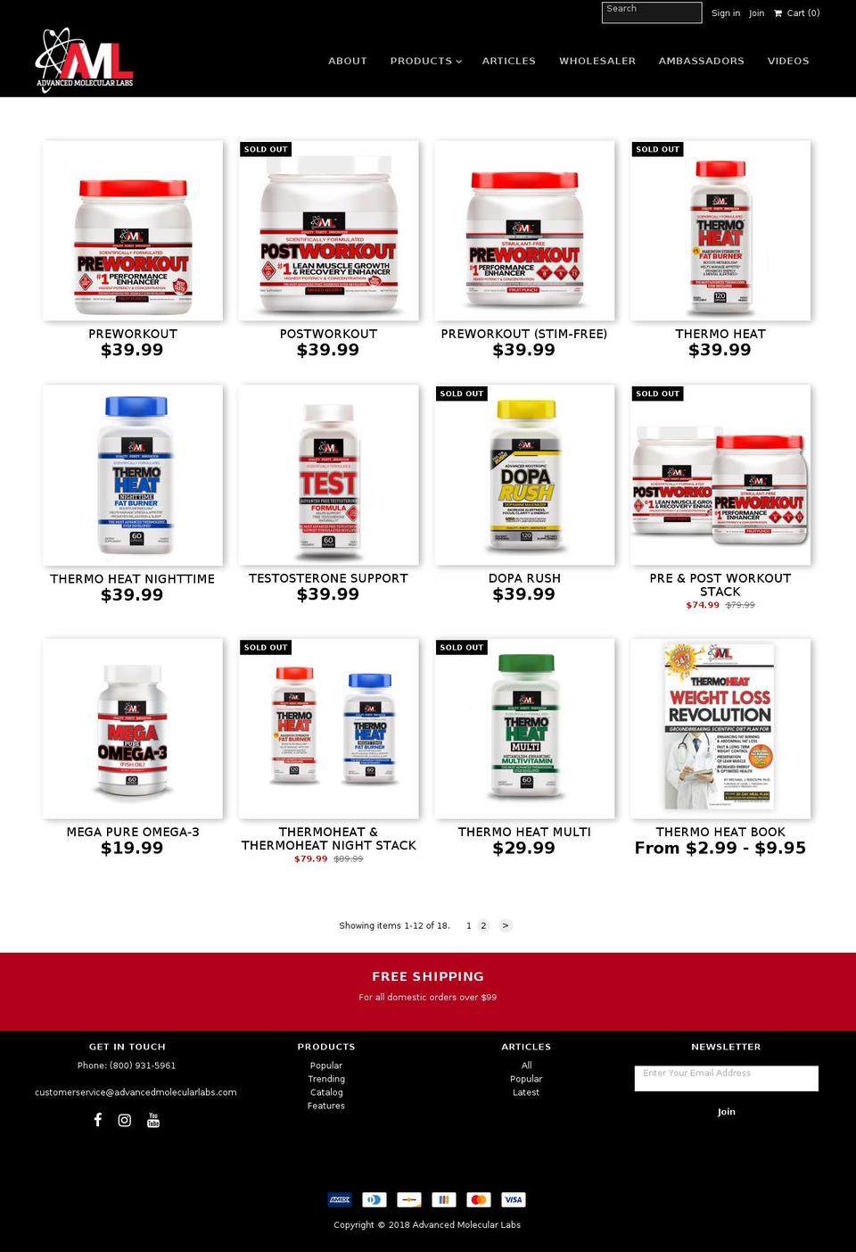 amlproduct.com — Shopify storefront screenshot