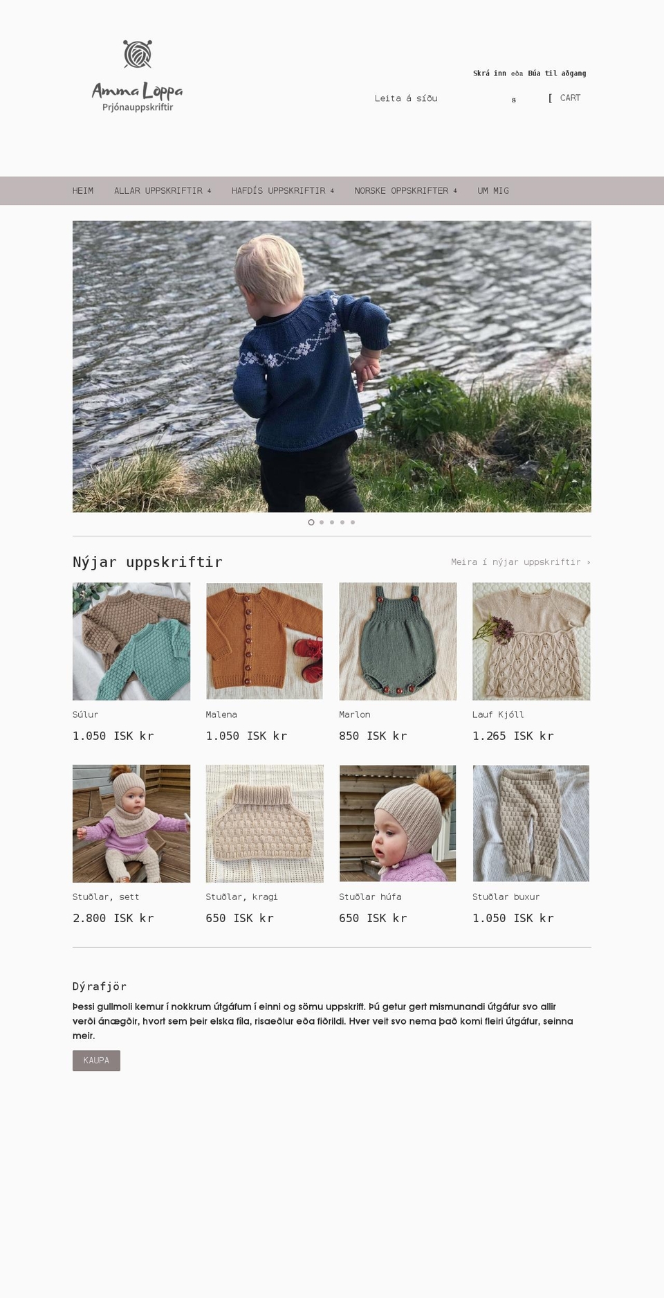 ammaloppa.is shopify website screenshot