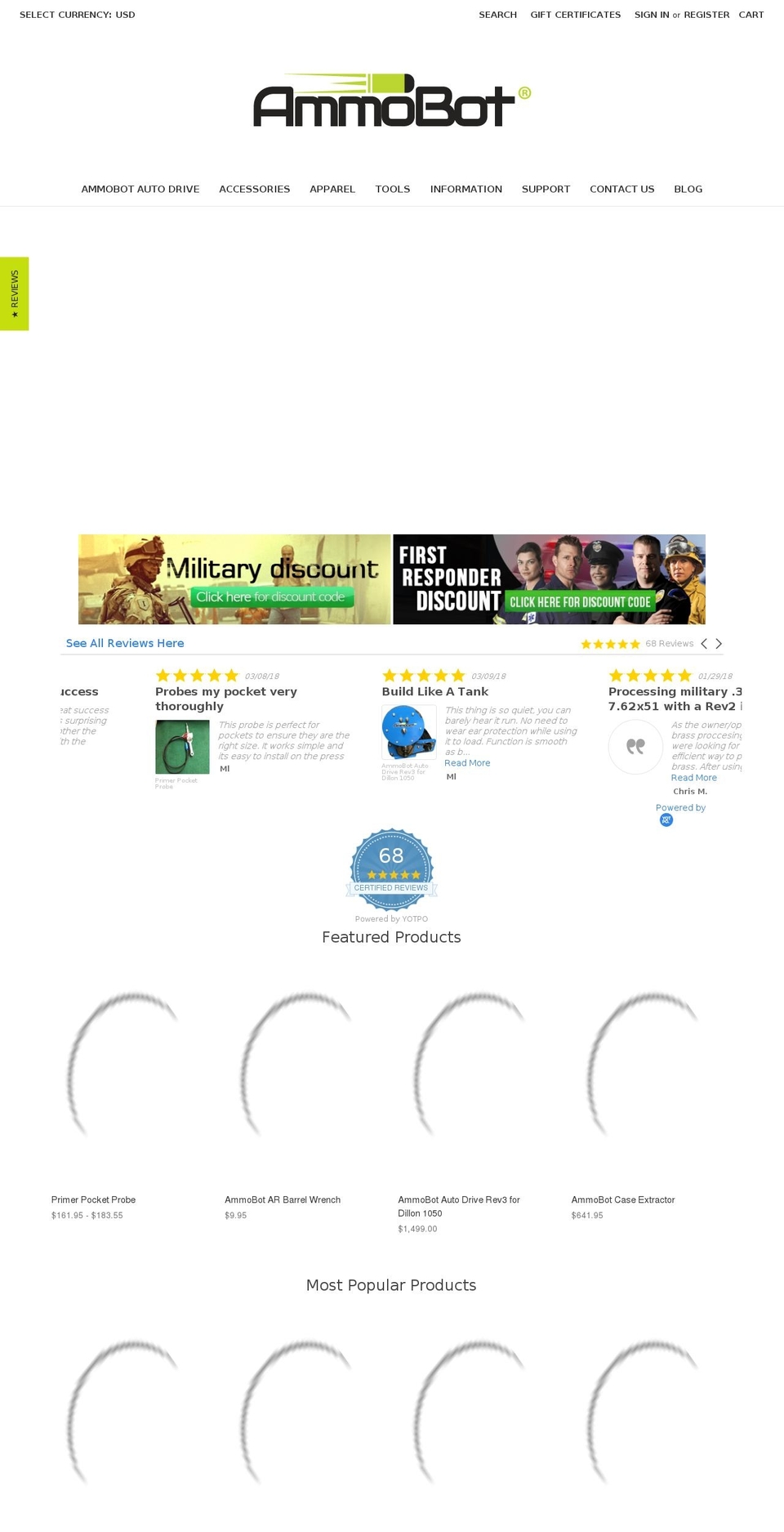 ammbot.com — Shopify storefront screenshot