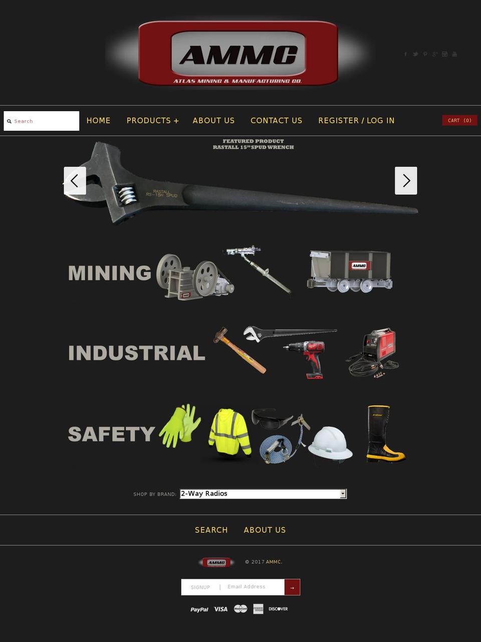 ammcindustries.com shopify website screenshot