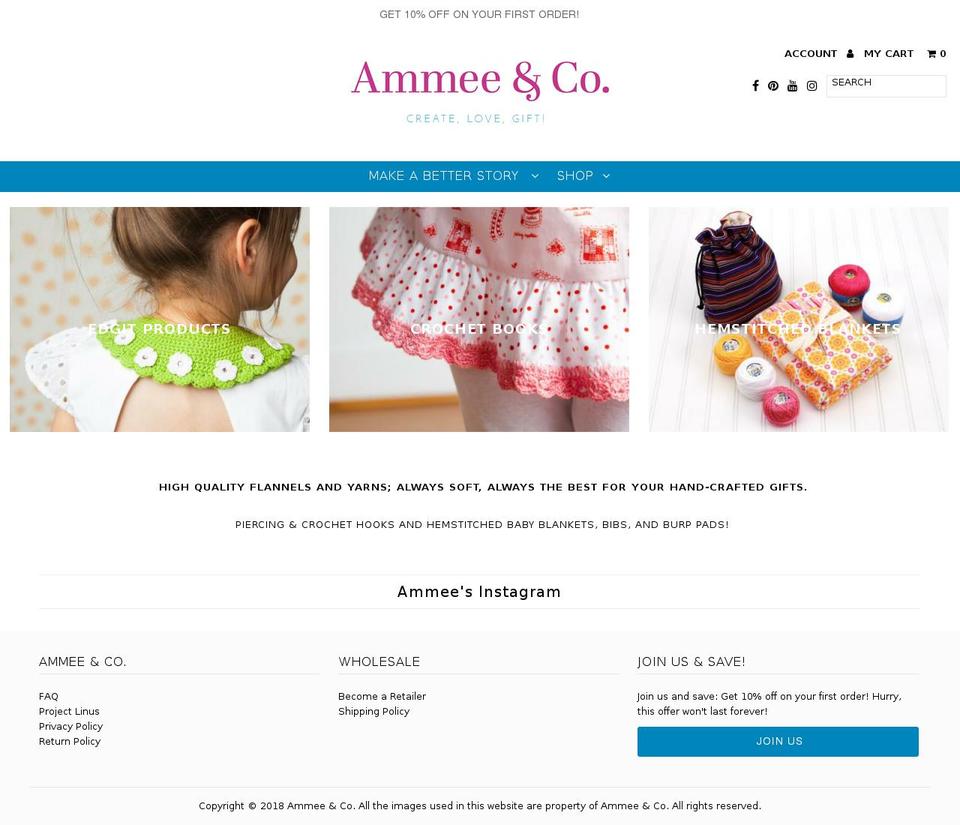ammeeandco.com shopify website screenshot