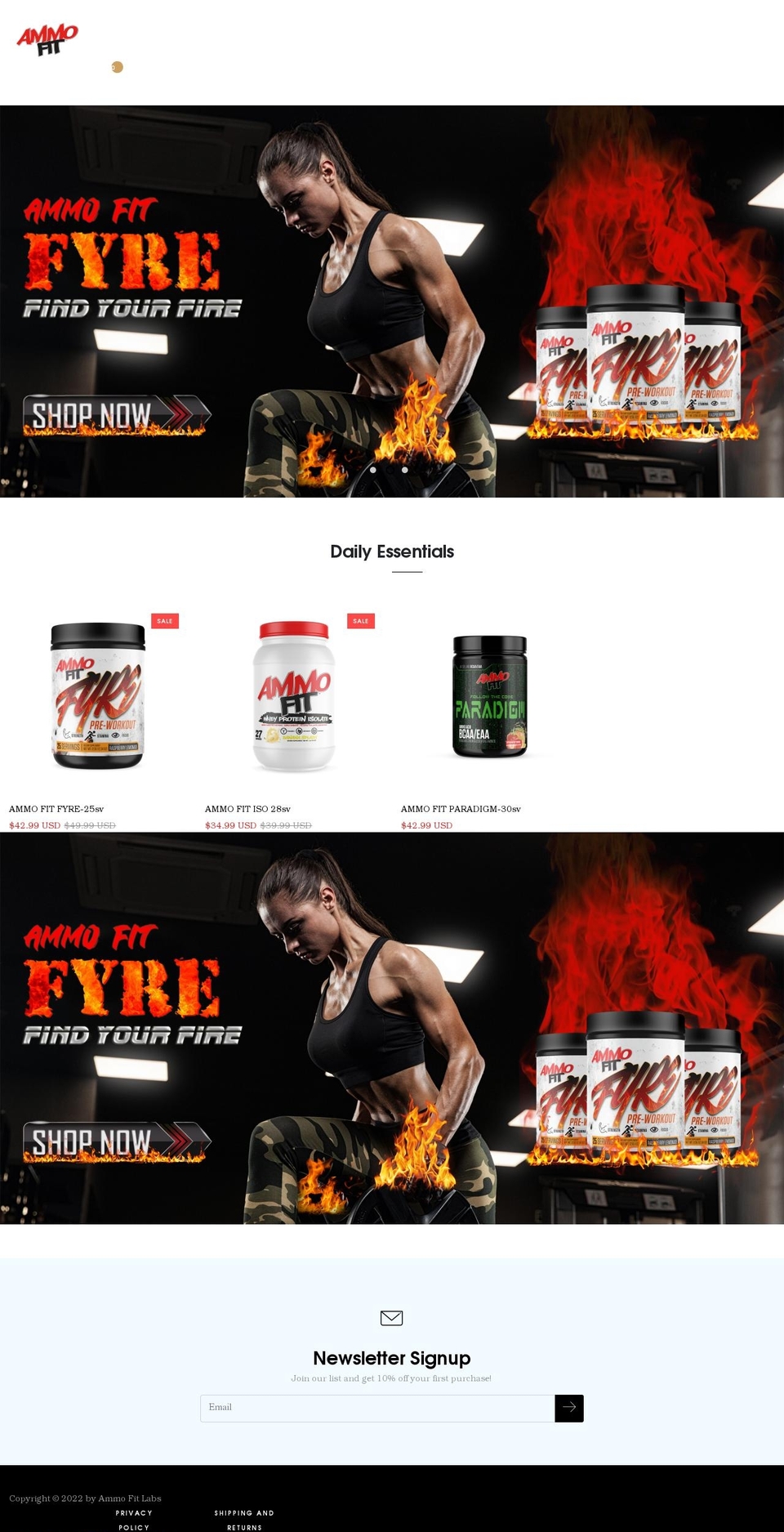 ammofitlabs.com shopify website screenshot
