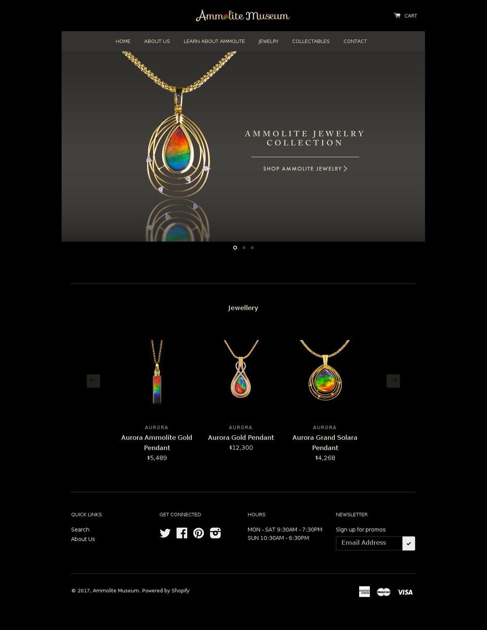 AuJ - New Shopify theme site example ammolitemuseum.com