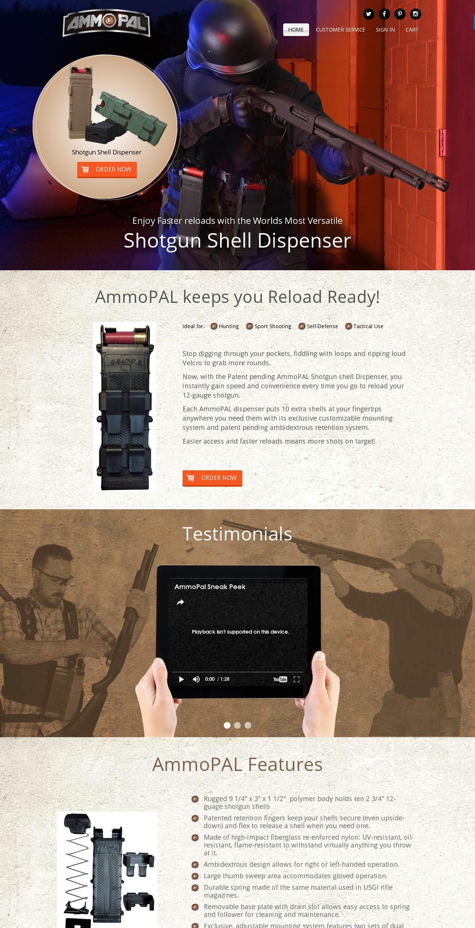 ammopal.com shopify website screenshot