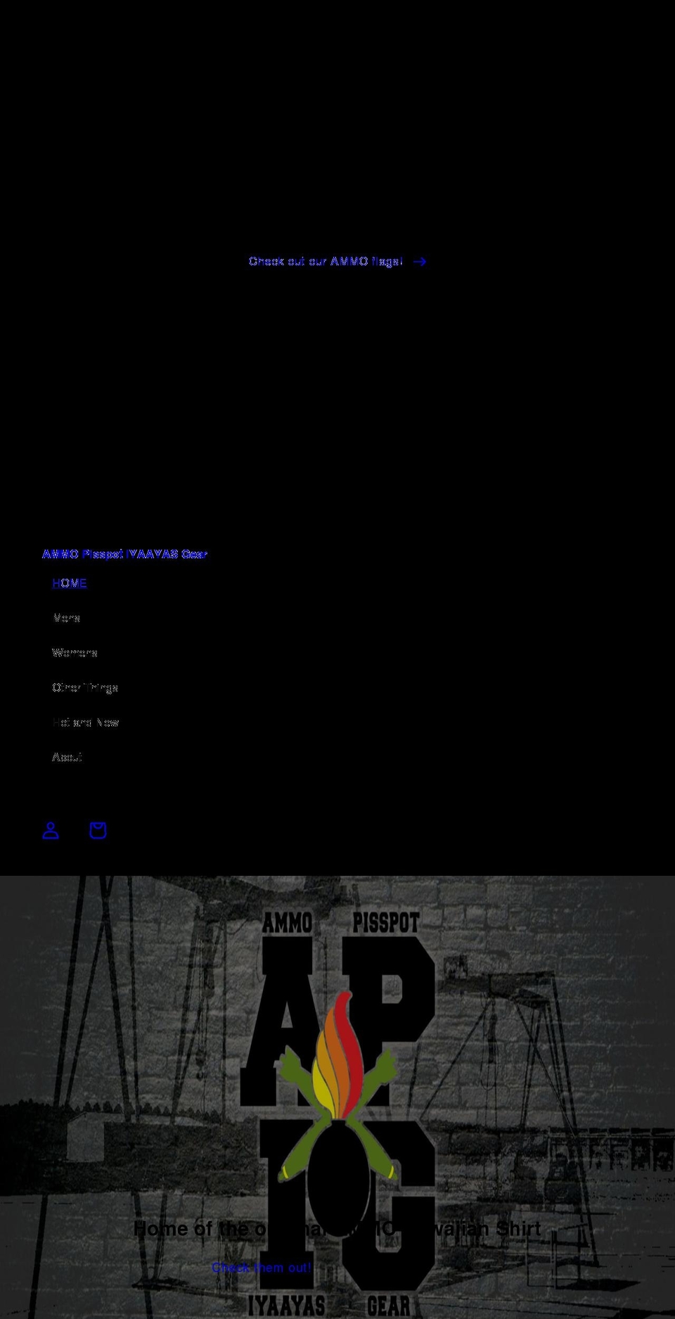ammopisspotiyaayasgear.com shopify website screenshot