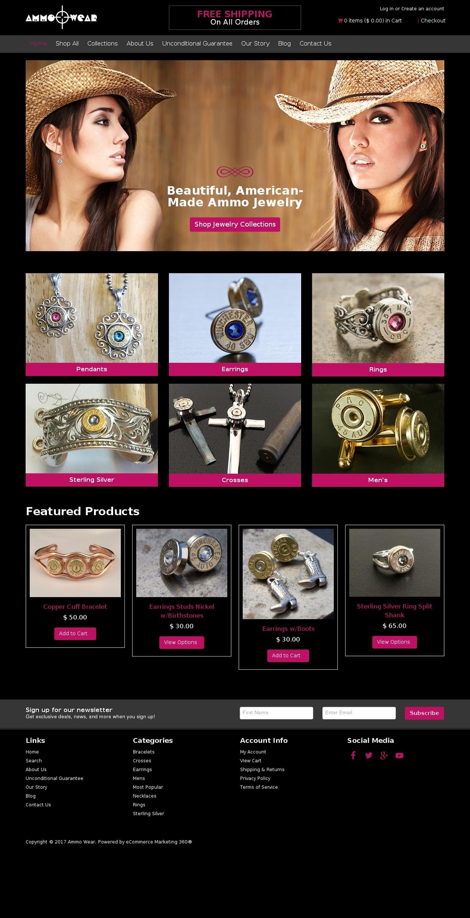 MyShop Shopify theme site example ammowear.com