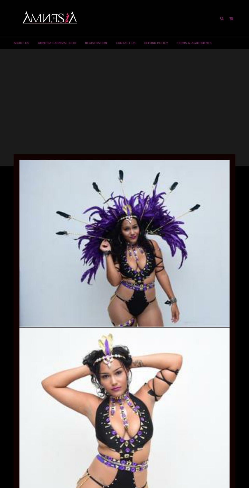 amnesiacarnival.com shopify website screenshot