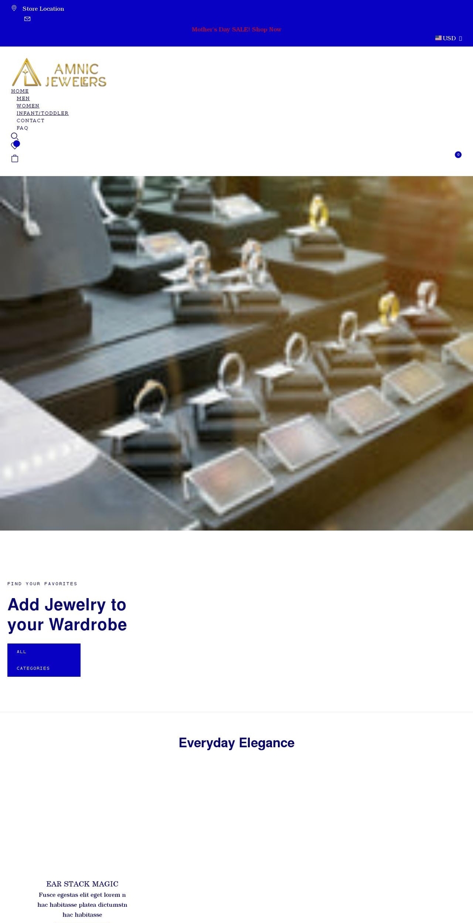 amnicjewelers.com shopify website screenshot