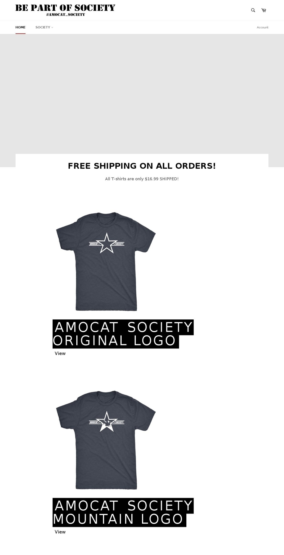 amocatsociety.com — Shopify storefront screenshot