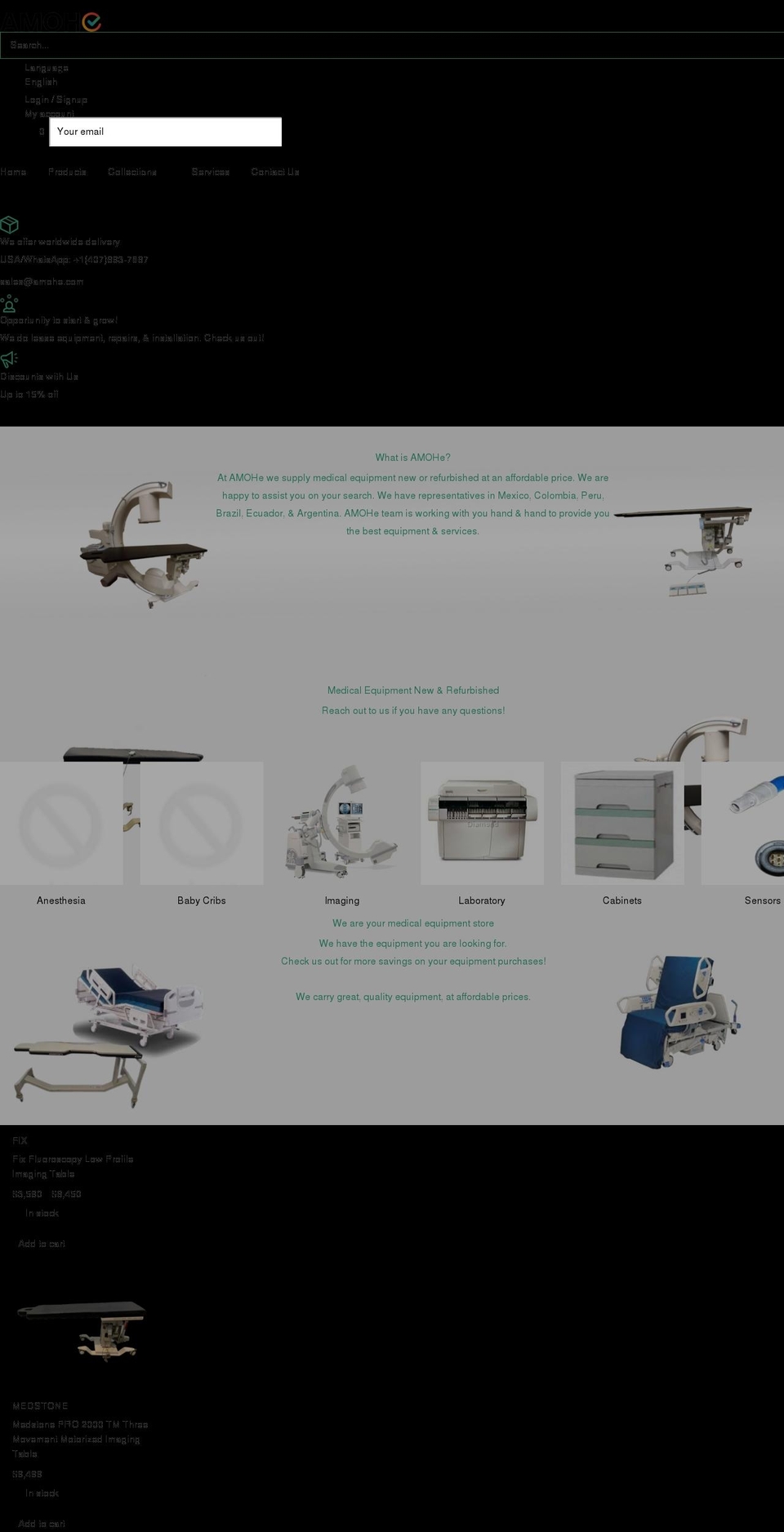 amohe.com shopify website screenshot