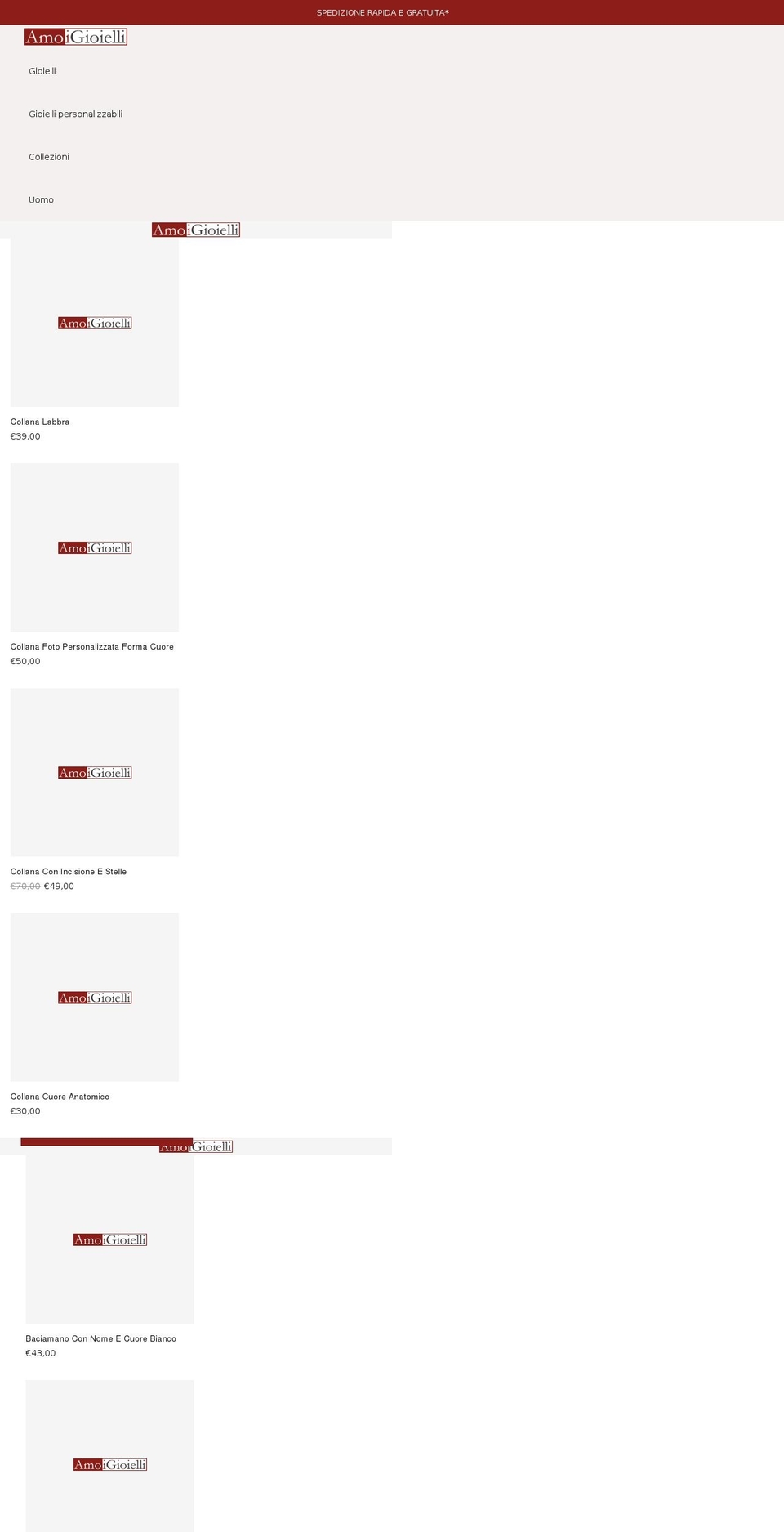 amoigioielli.it shopify website screenshot