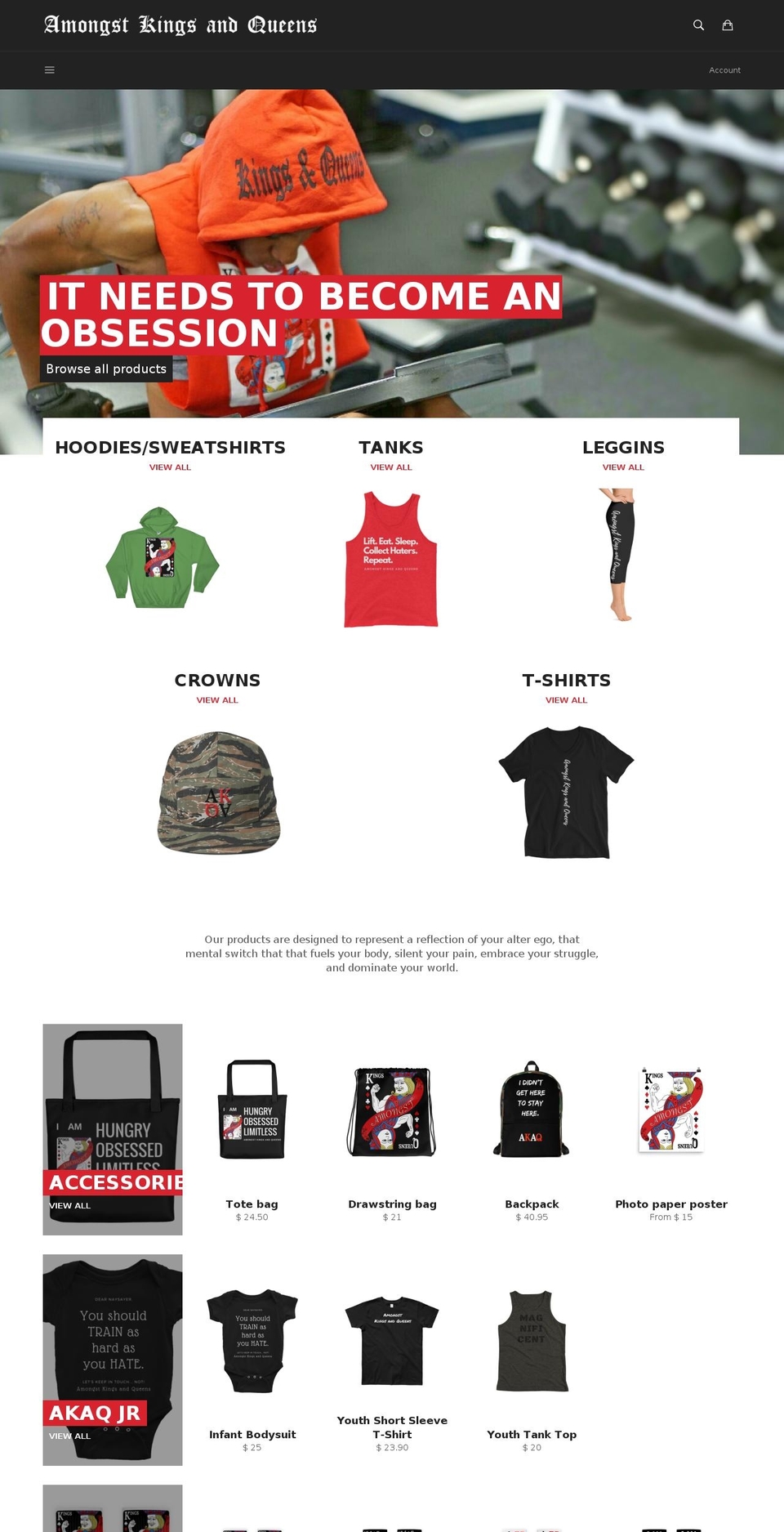 amongstkingsandqueens.com — Shopify storefront screenshot