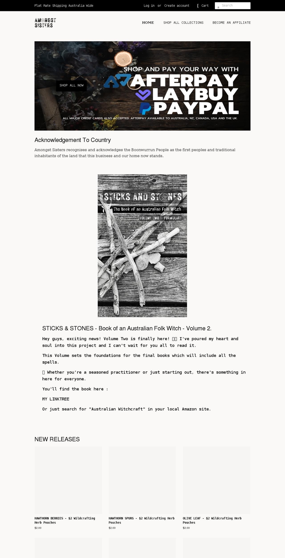 amongstsistersau.com shopify website screenshot