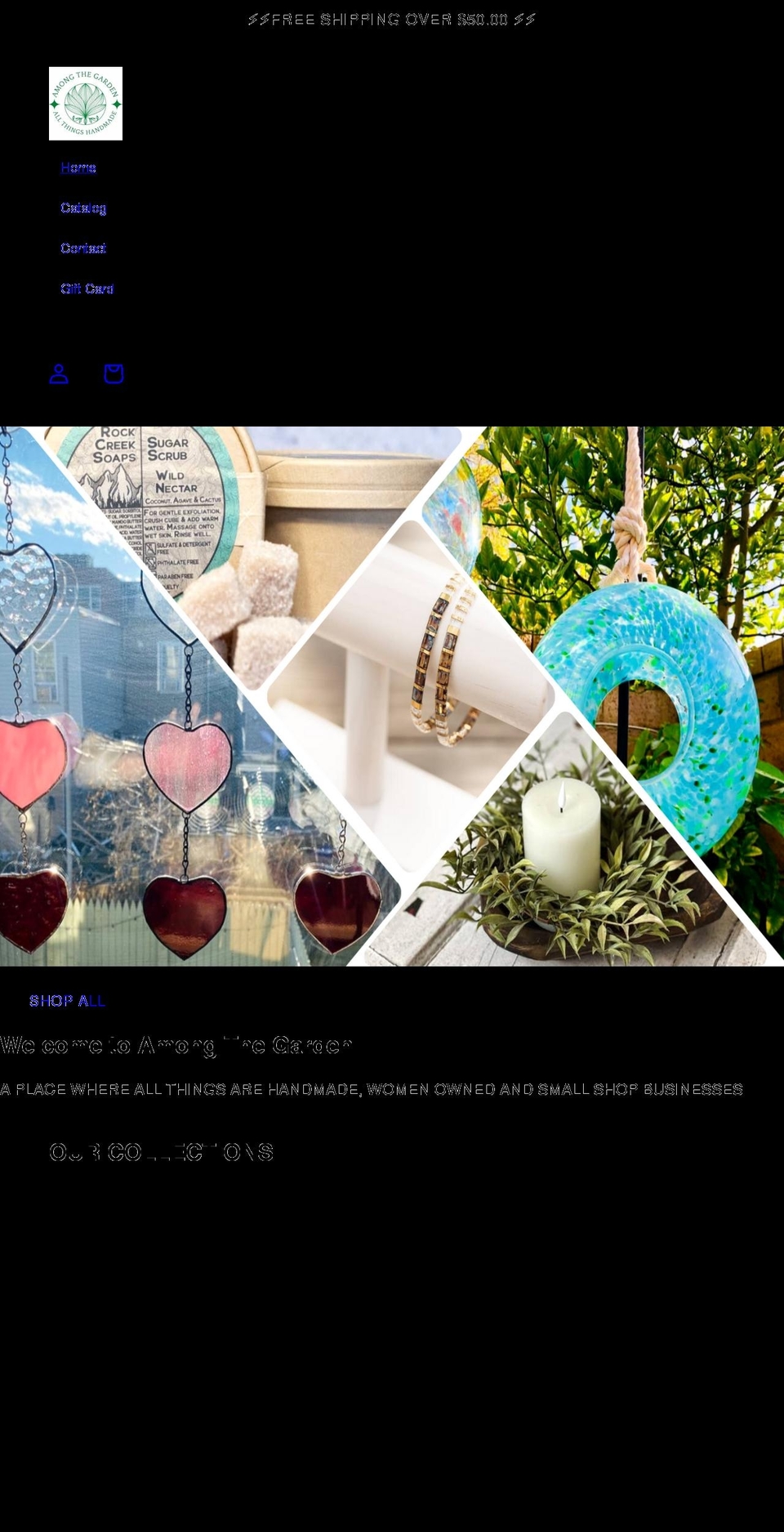 amongthegarden.com shopify website screenshot