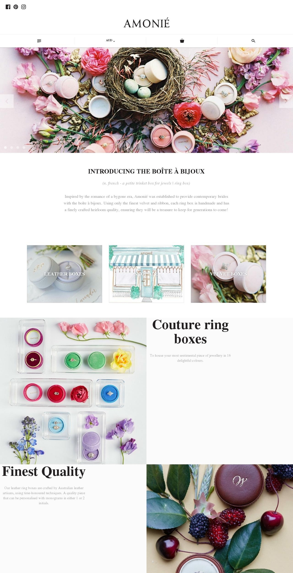 amonie.com.au shopify website screenshot