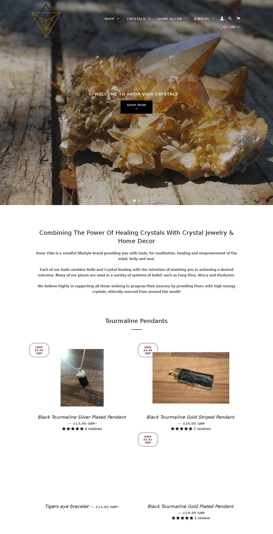 amor-vida.com — Shopify storefront screenshot