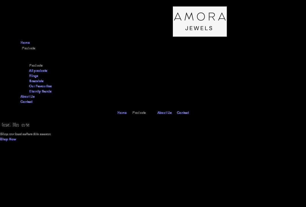 amorajewels.co.uk shopify website screenshot