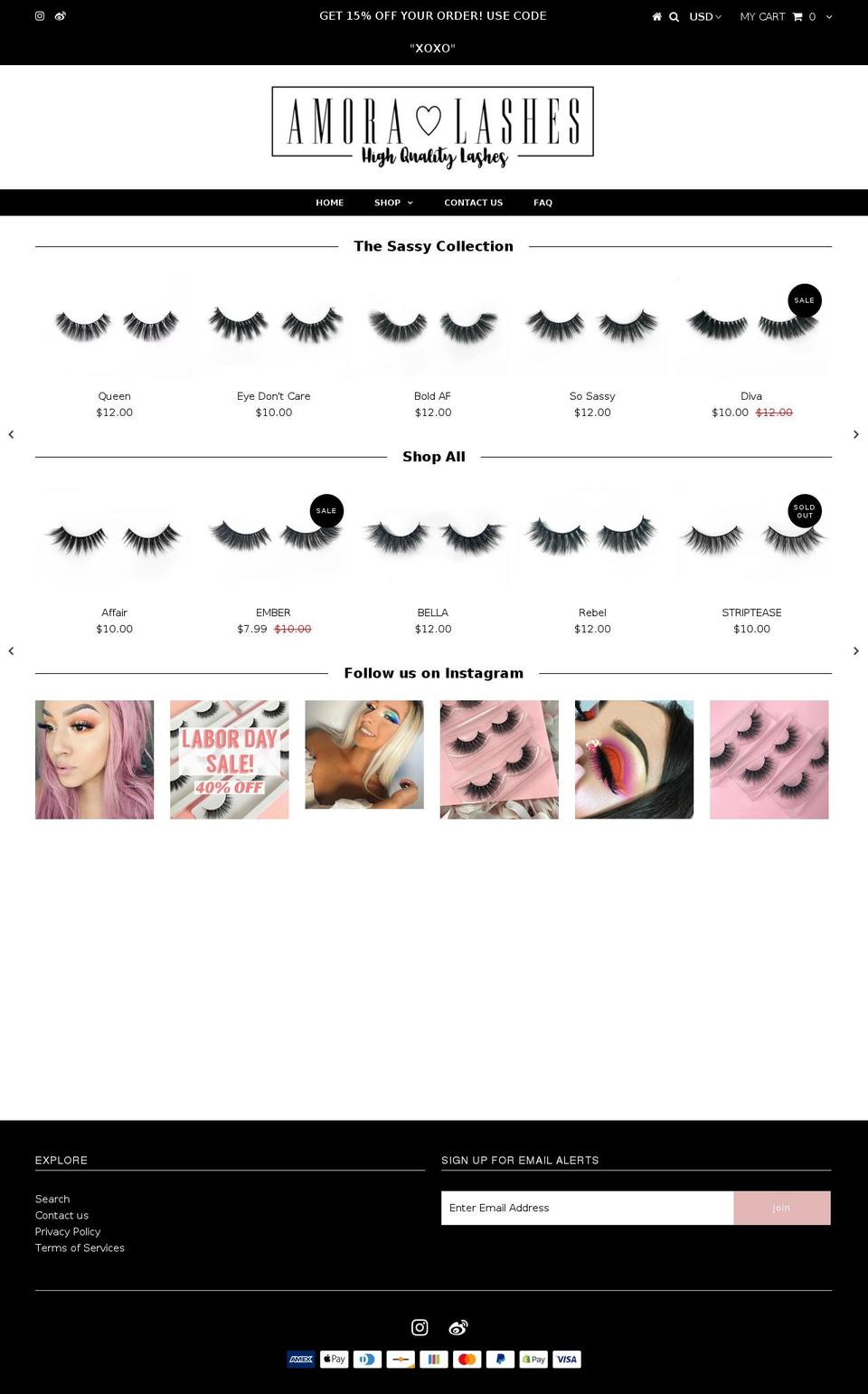 amoralashes.com — Shopify storefront screenshot