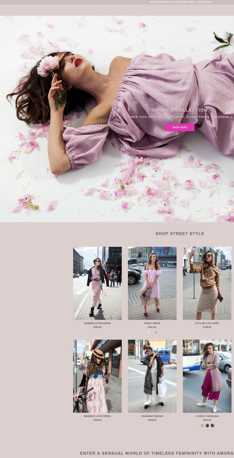 amoralle.com — Shopify storefront screenshot