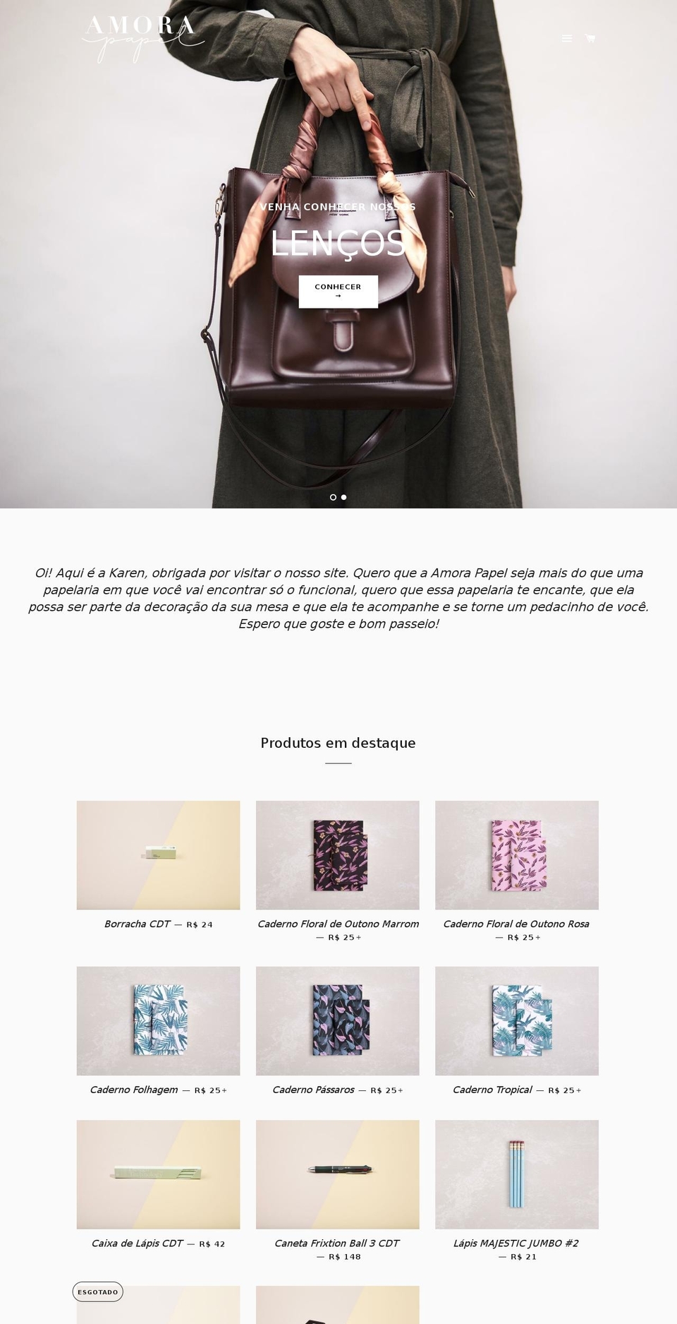 amorapapel.com.br shopify website screenshot