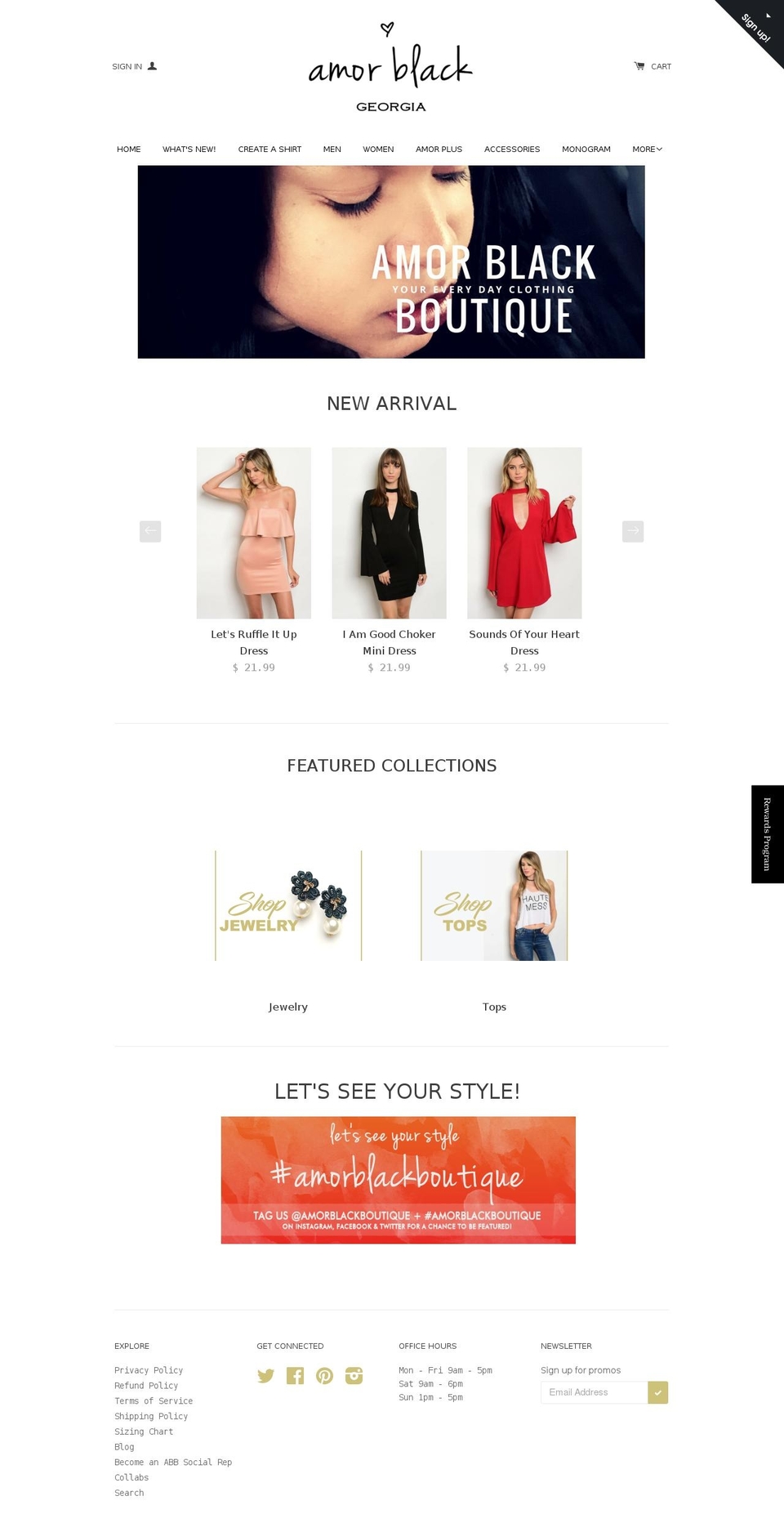 amorblack.com shopify website screenshot