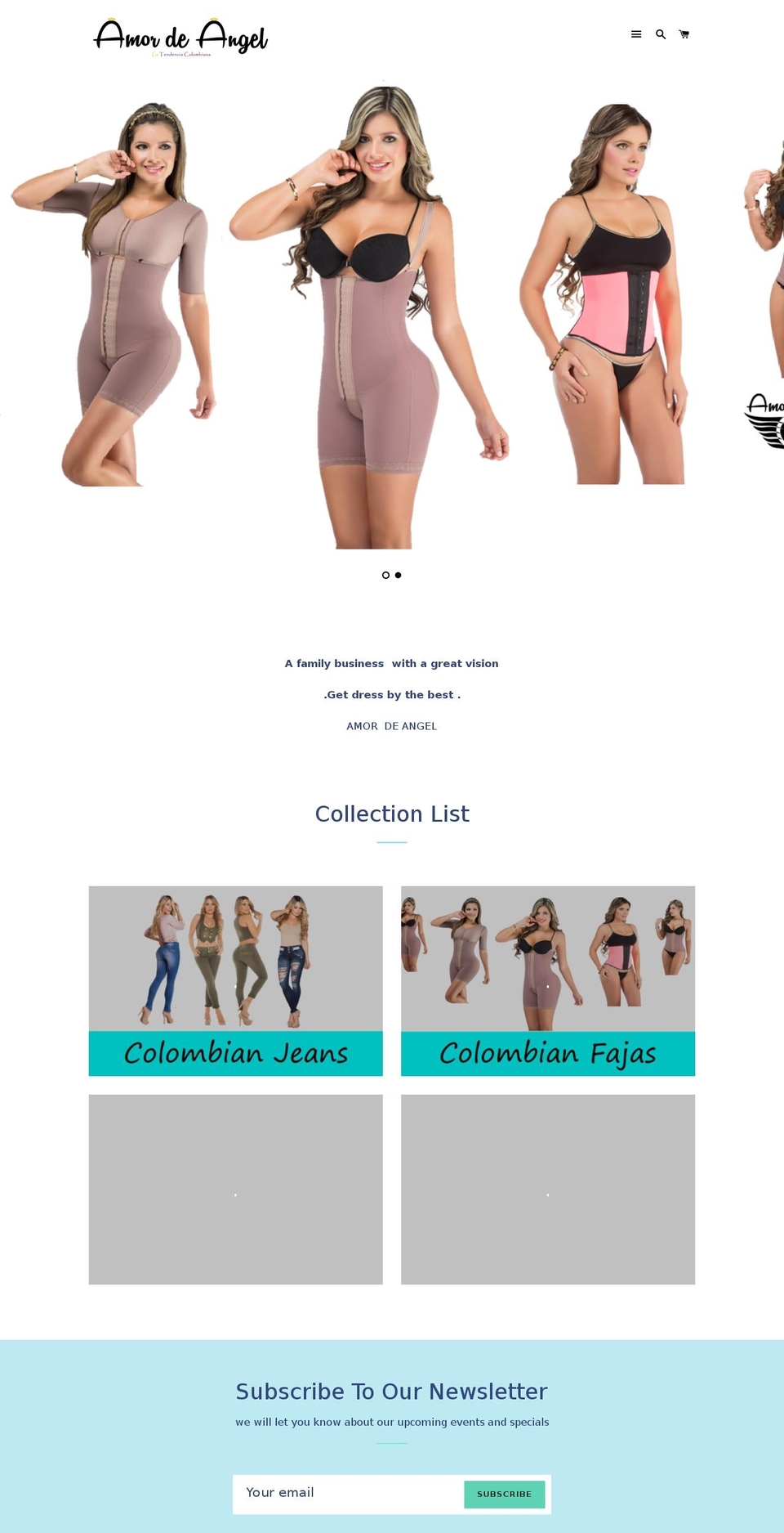 amordeangel.com — Shopify storefront screenshot