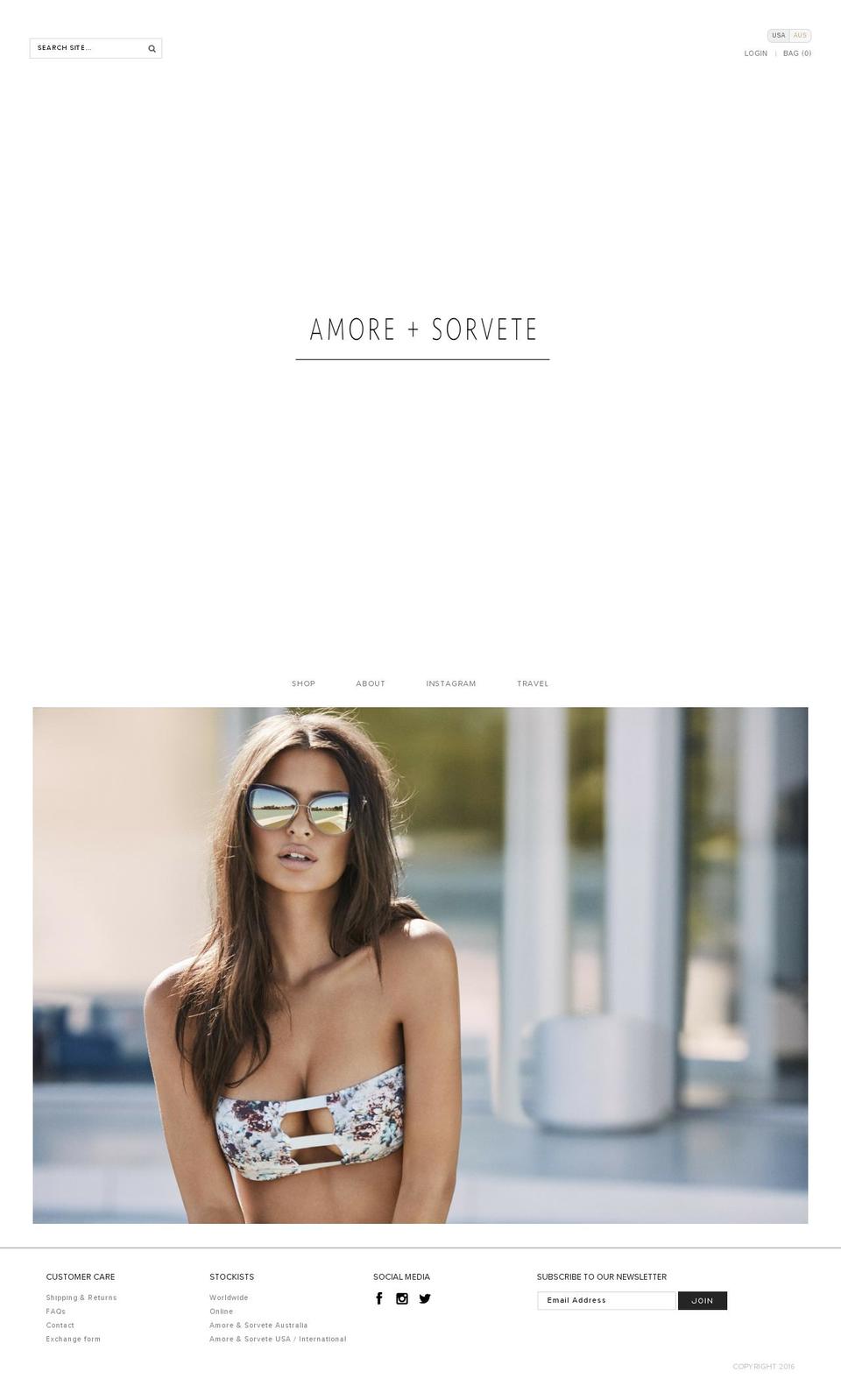 amoreandsorvete.com shopify website screenshot