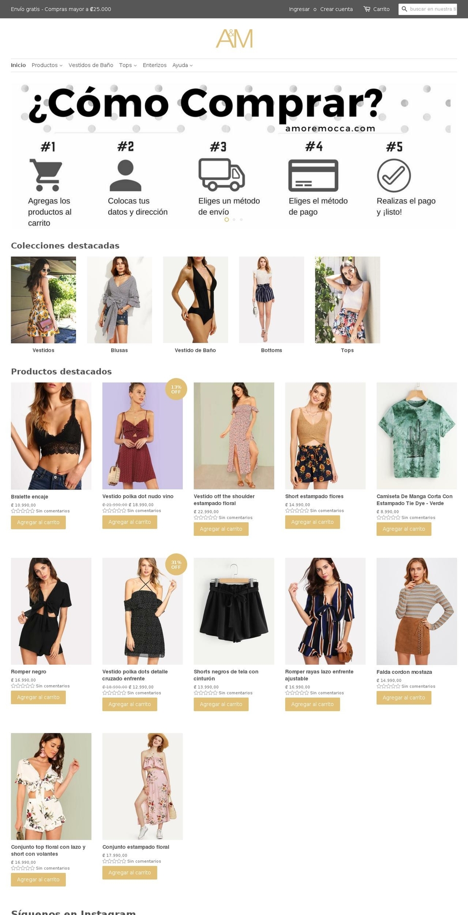 amoremocca.com — Shopify storefront screenshot