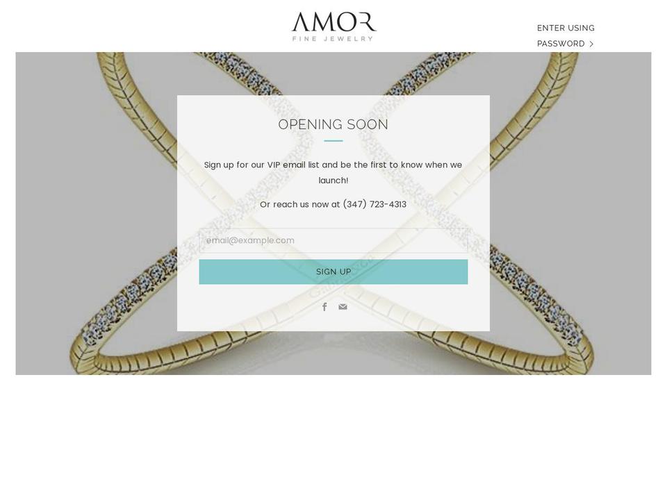 amorfinejewelry.com shopify website screenshot