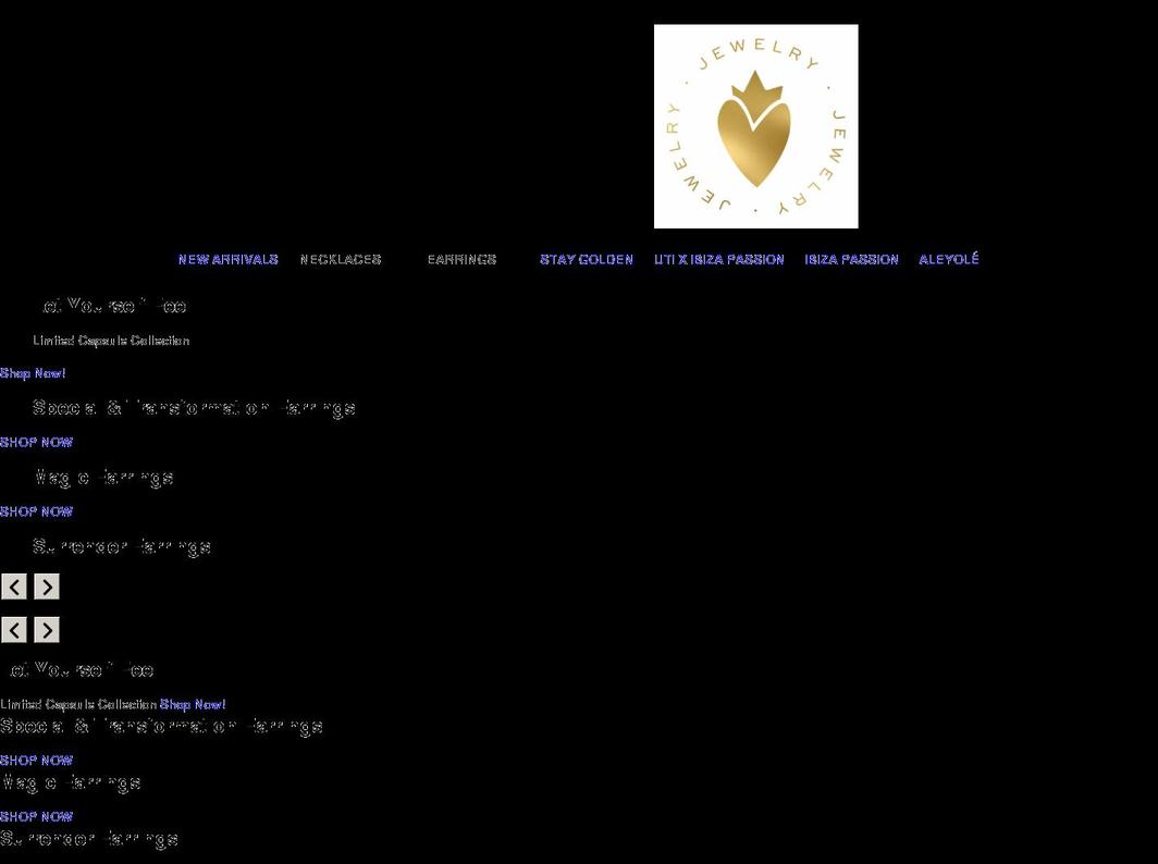 amorianajewelry.com shopify website screenshot