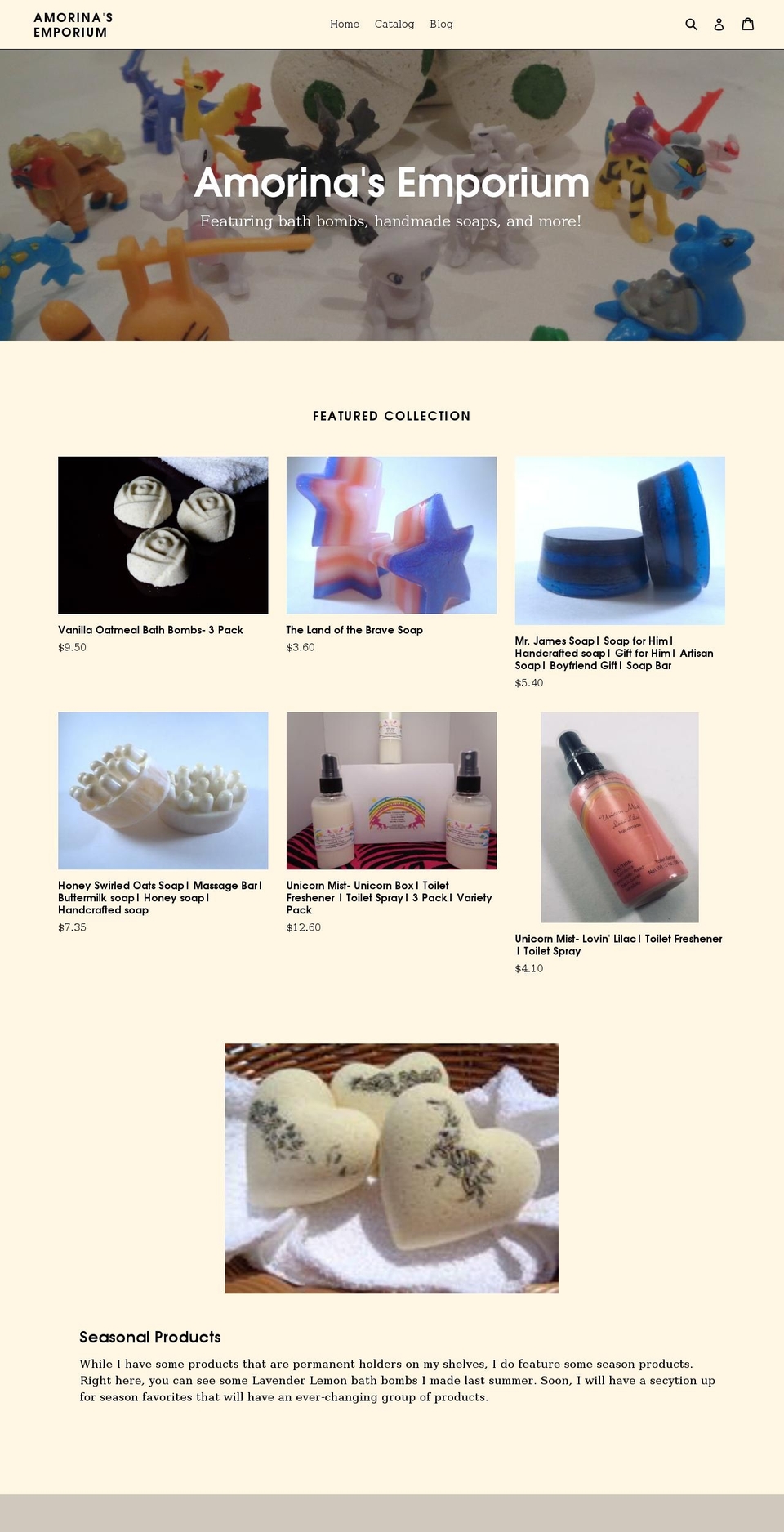 amorinasemporium.com — Shopify storefront screenshot