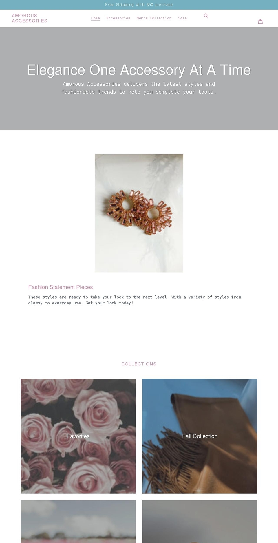 amorousaccessories.com shopify website screenshot