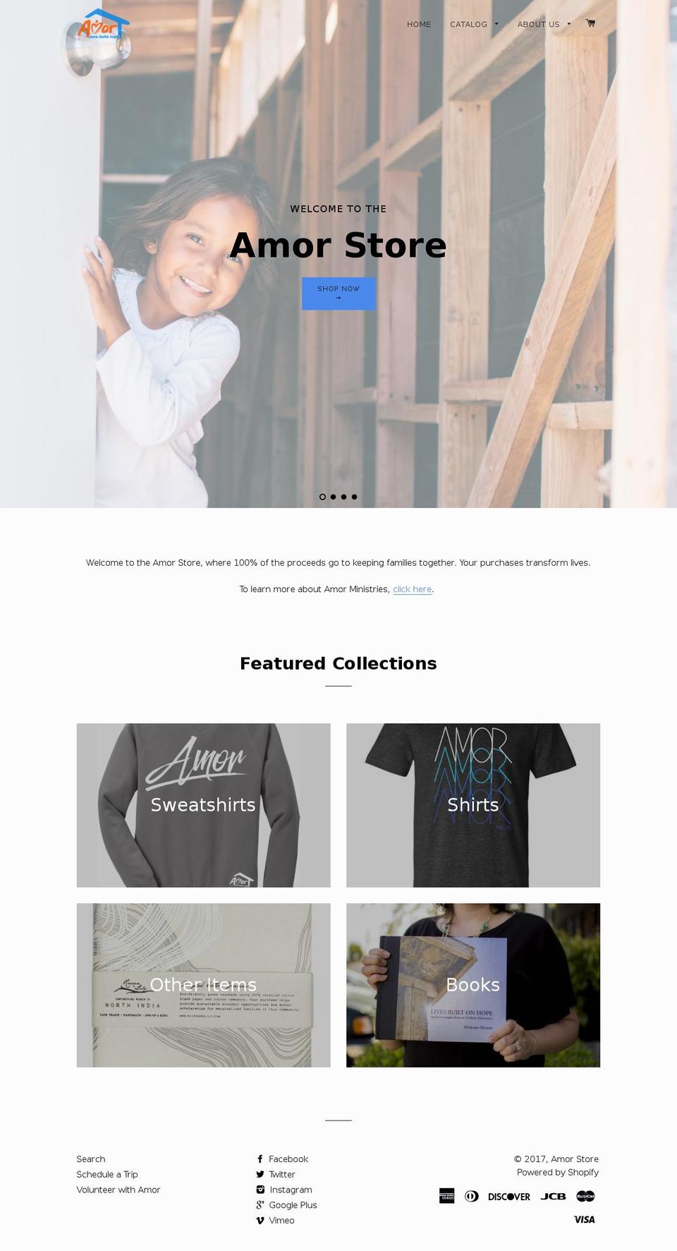 amorstore.org shopify website screenshot