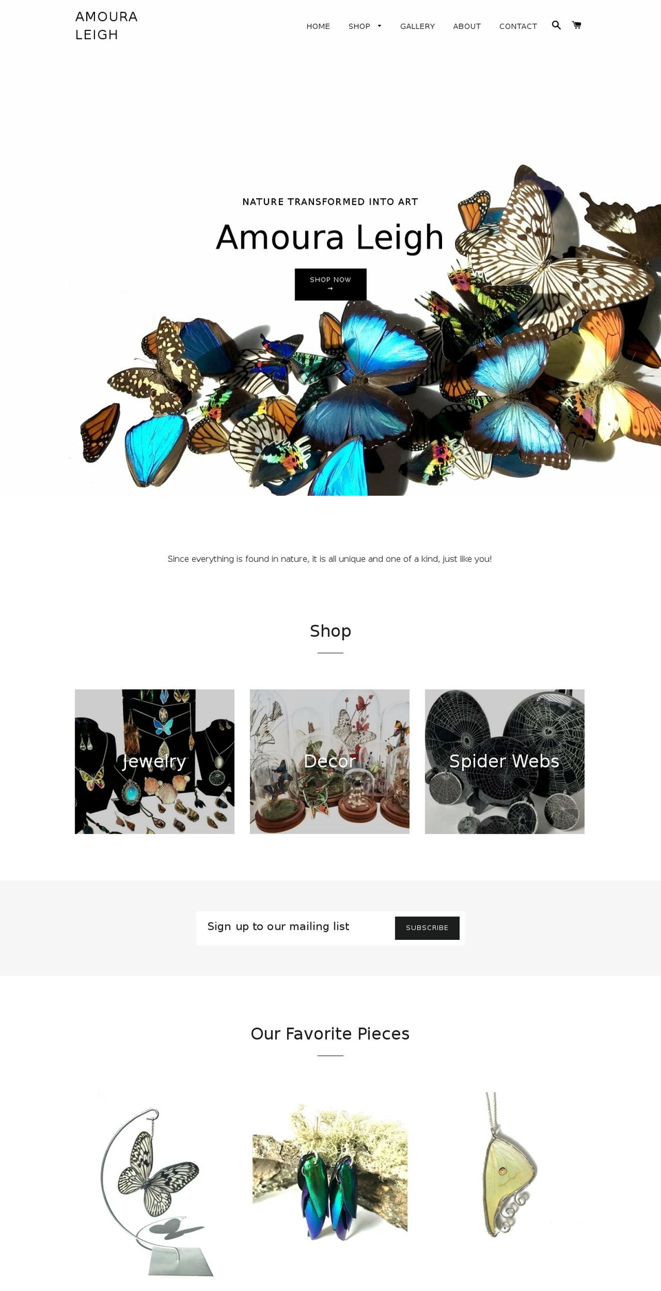 amouraleigh.com — Shopify storefront screenshot