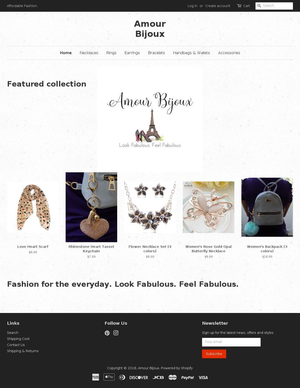 amourbijoux.com — Shopify storefront screenshot