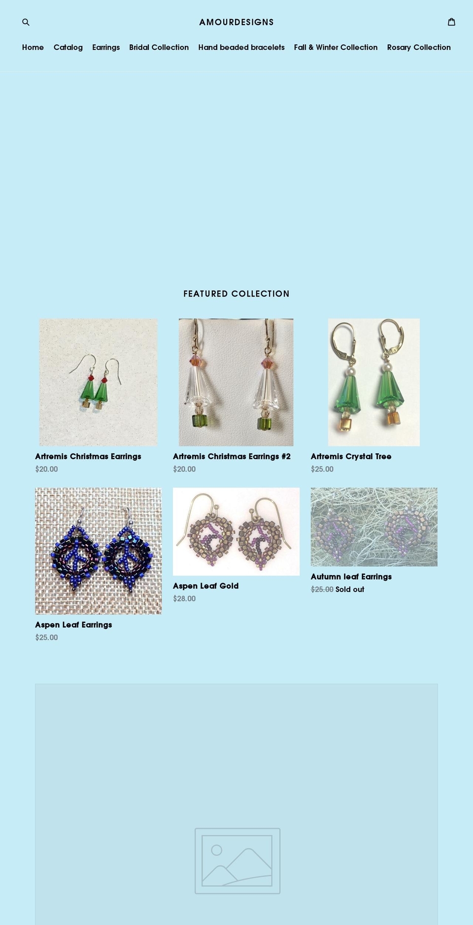 amourdesigns.com — Shopify storefront screenshot
