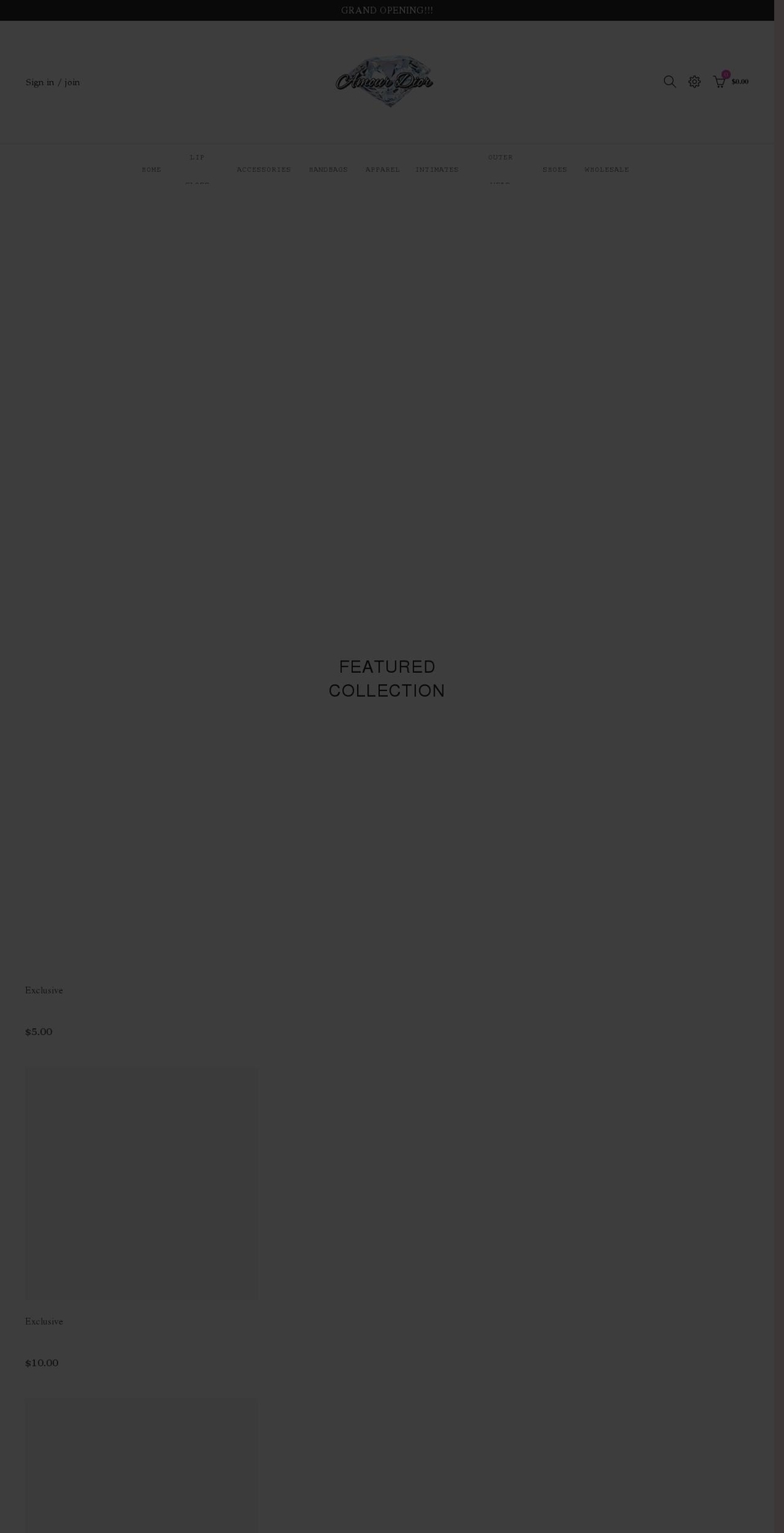 amourdiorco.com shopify website screenshot