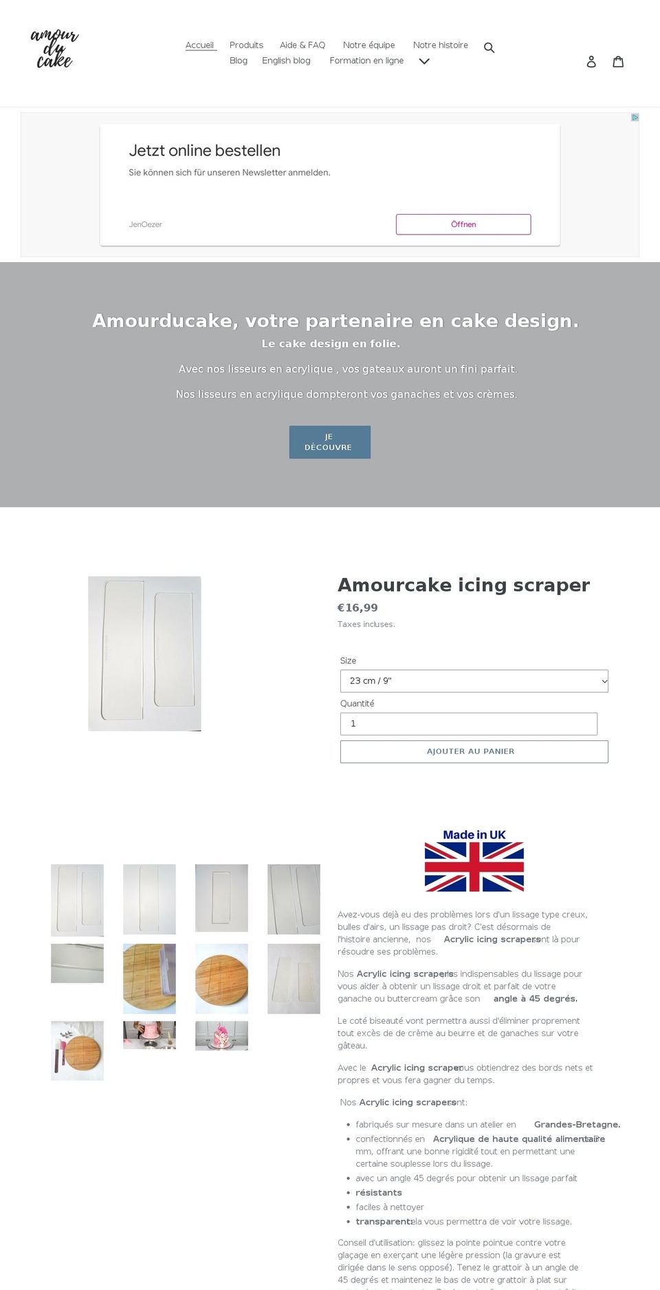 amourducake.com shopify website screenshot