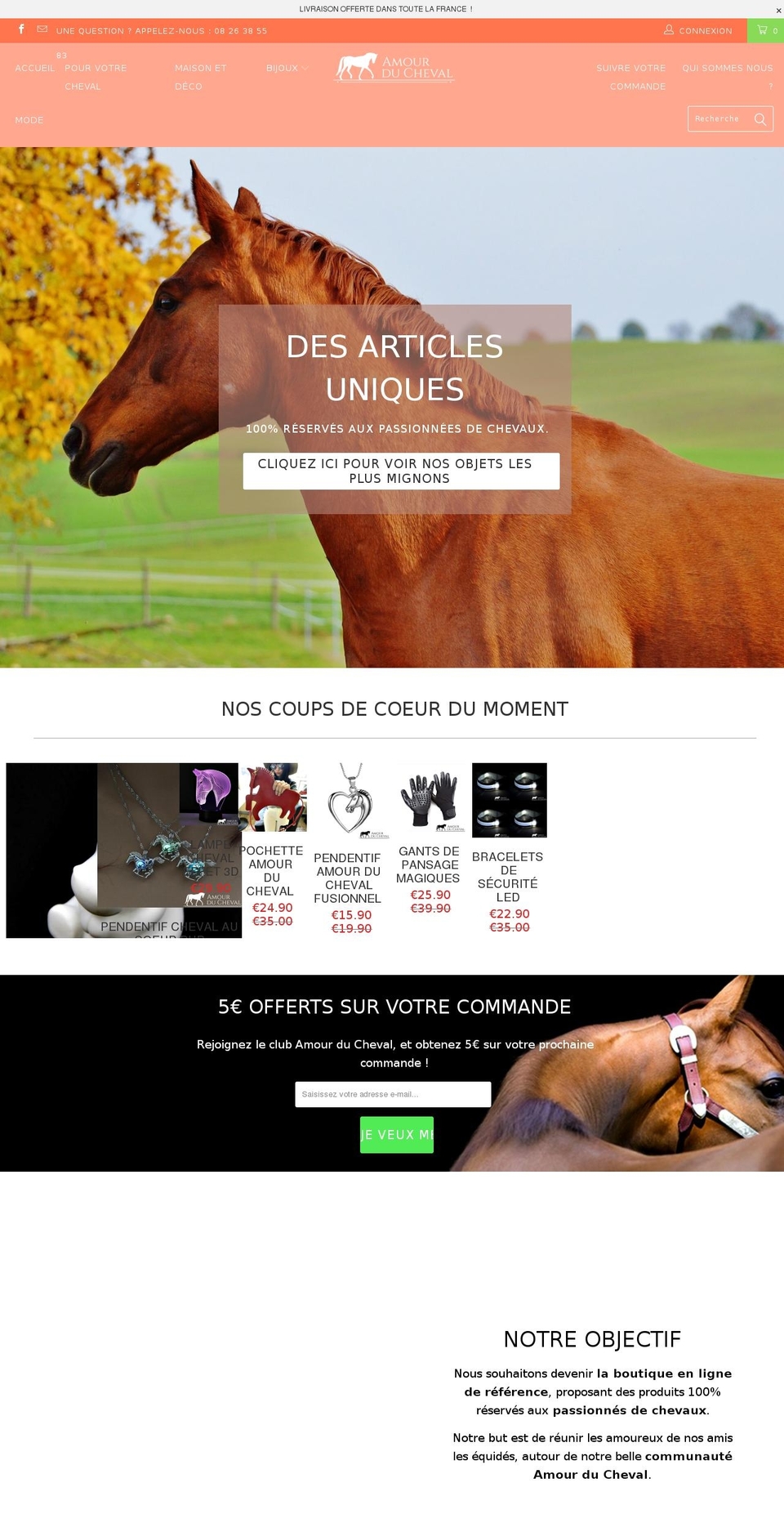 amourducheval.com — Shopify storefront screenshot