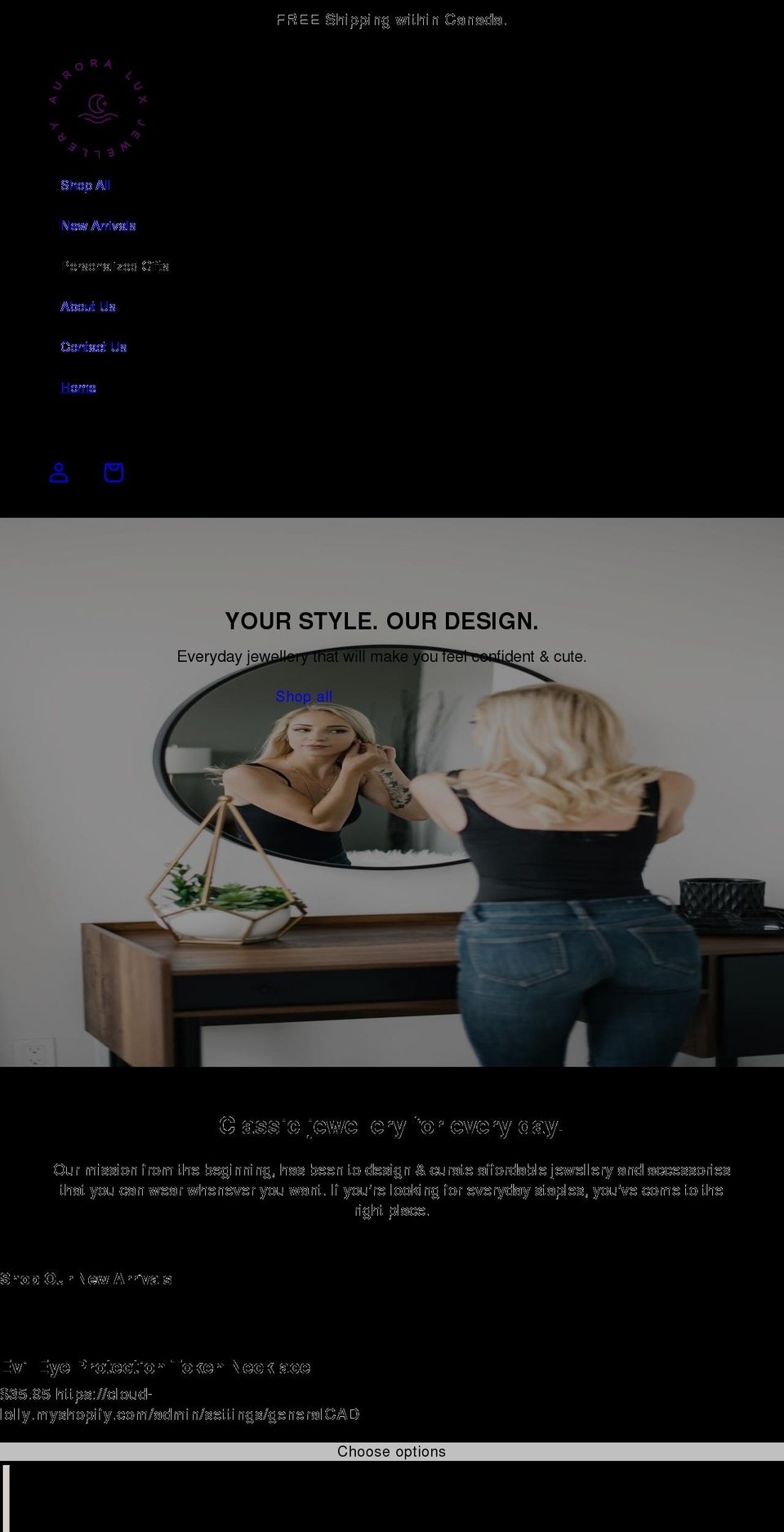 amouretteshop.com shopify website screenshot