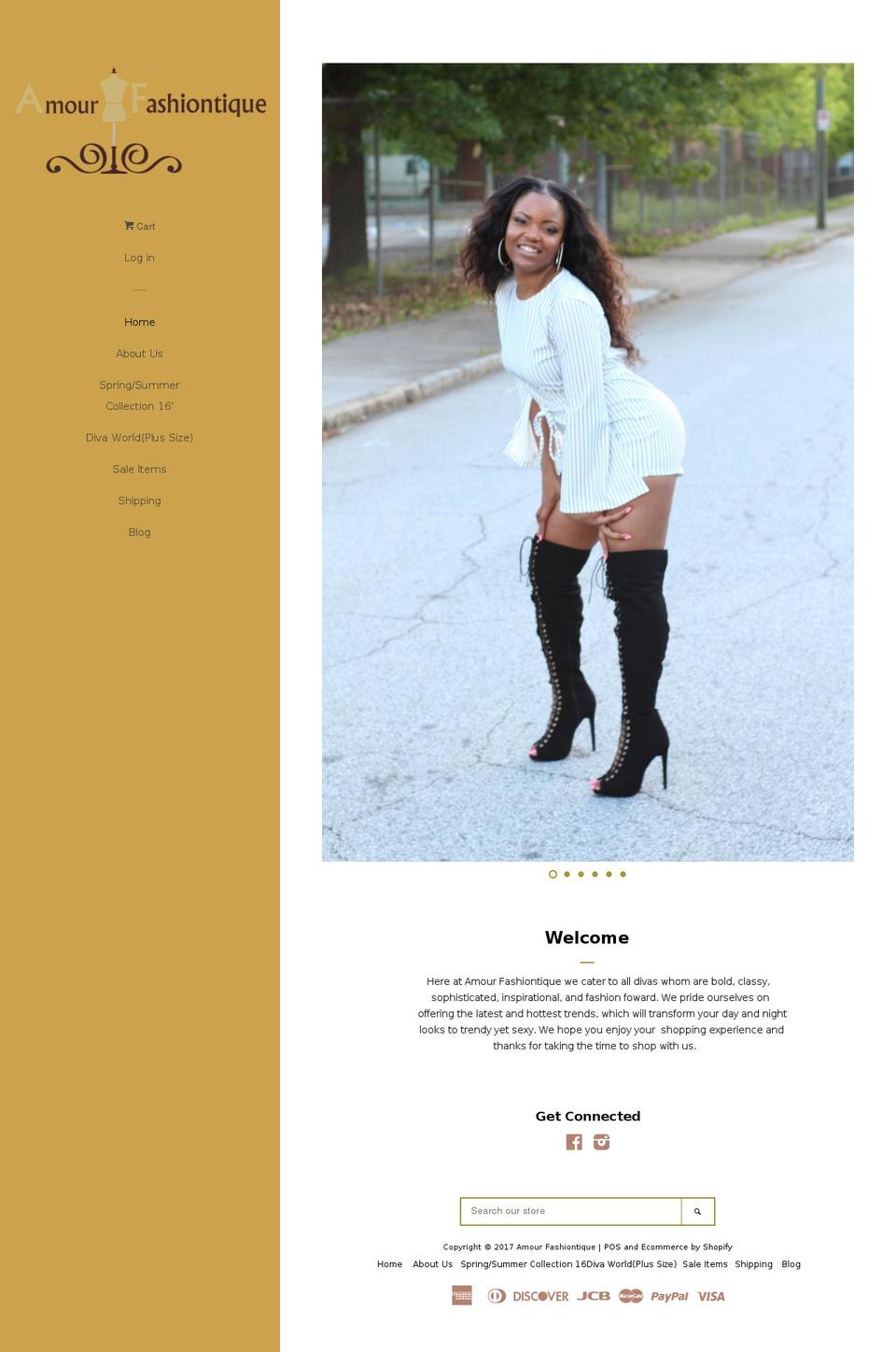 amourfashiontique.com shopify website screenshot