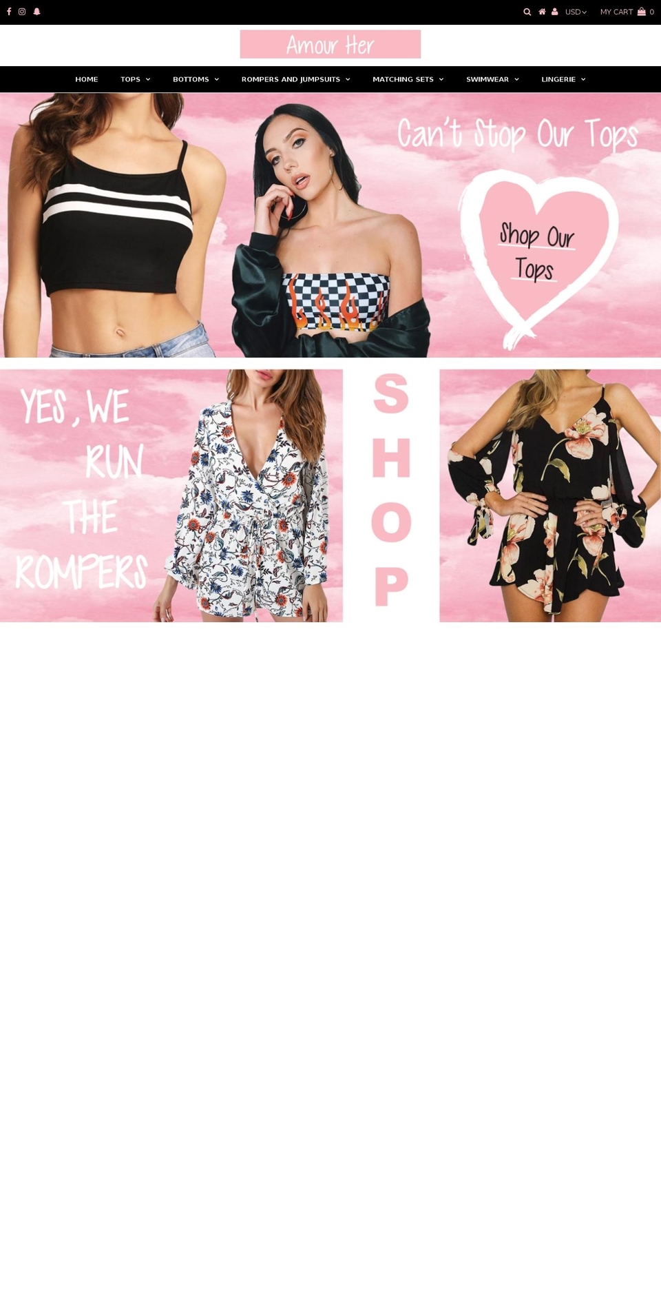 amourher.com — Shopify storefront screenshot