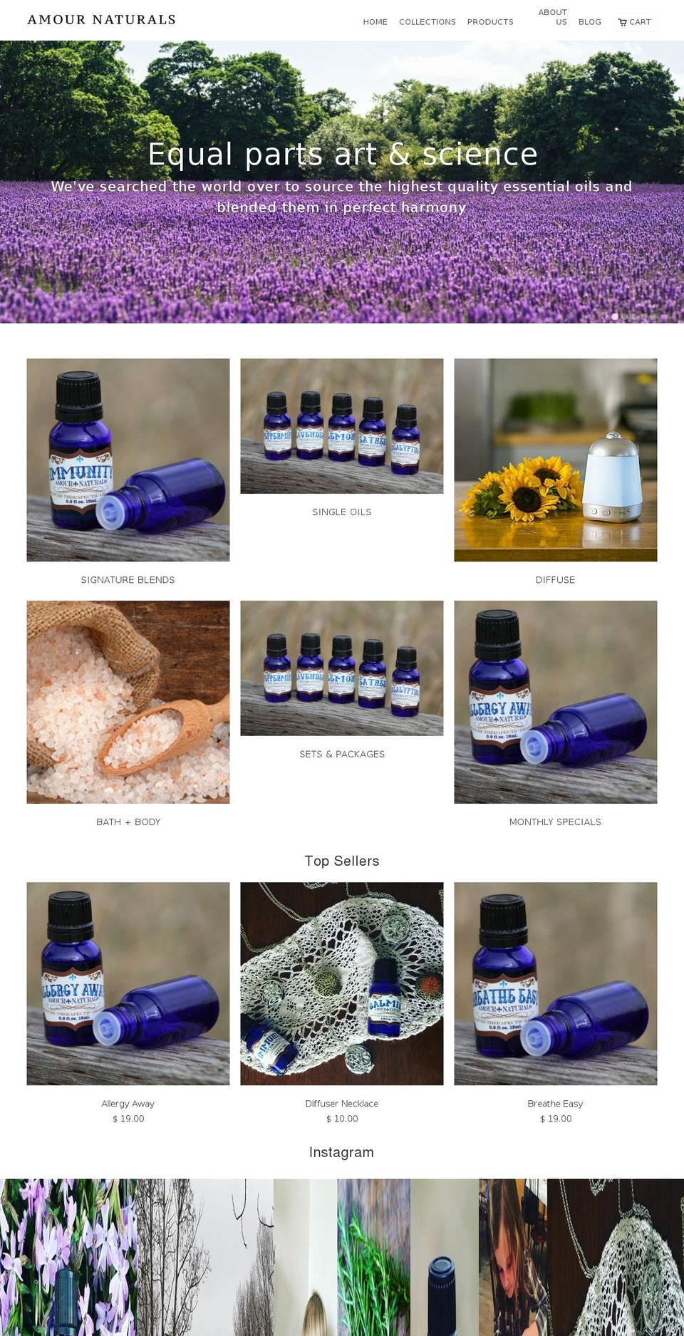 August Shopify theme site example amournaturals.com