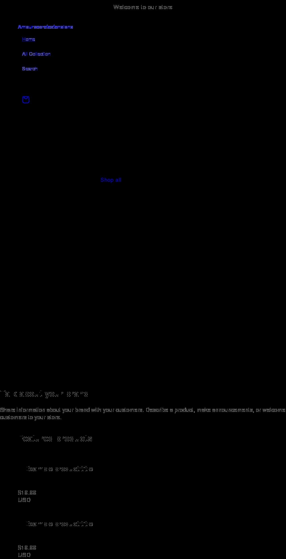 amoursecretextensions.com — Shopify storefront screenshot