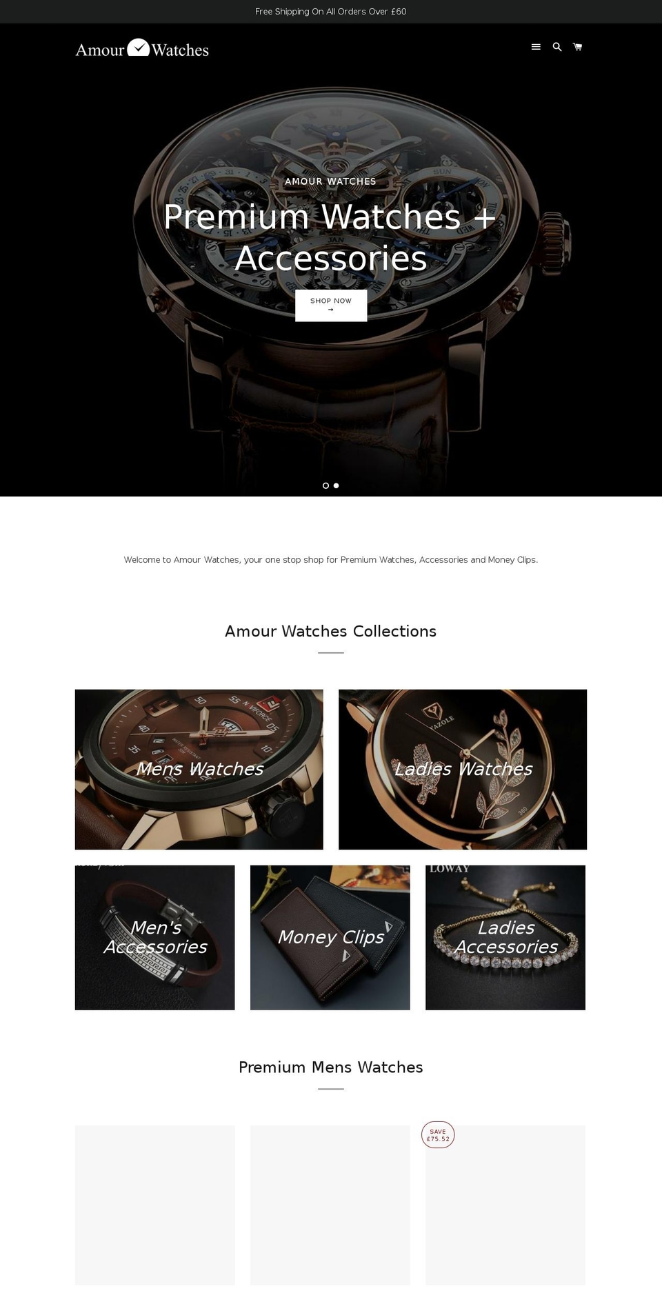 amourwatches.com — Shopify storefront screenshot