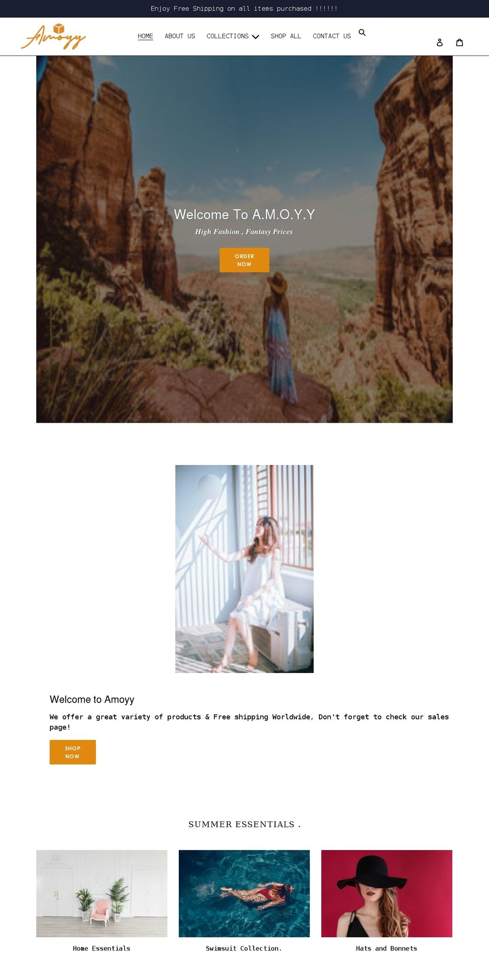 amoyy.com shopify website screenshot