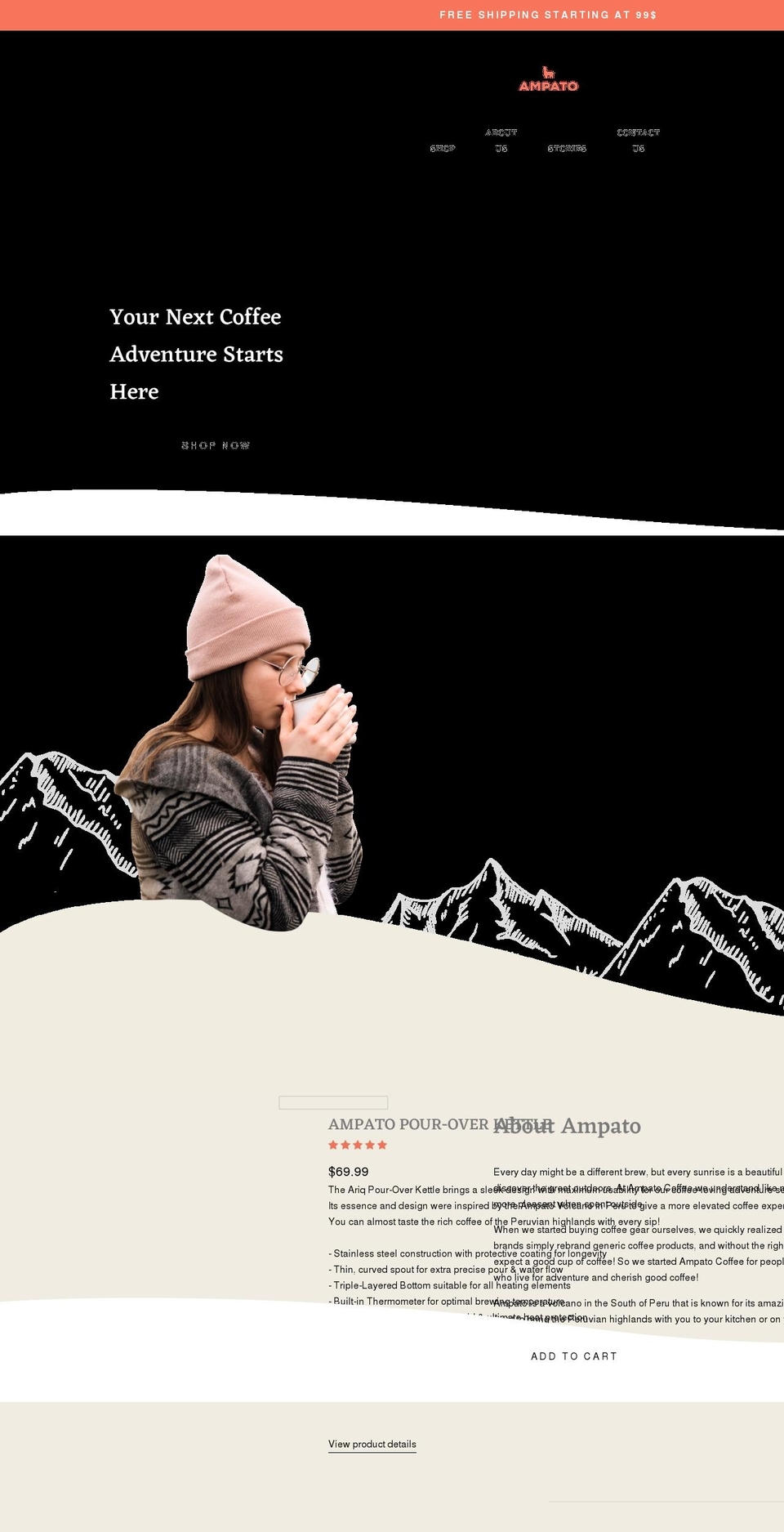 ampatocoffee.com shopify website screenshot