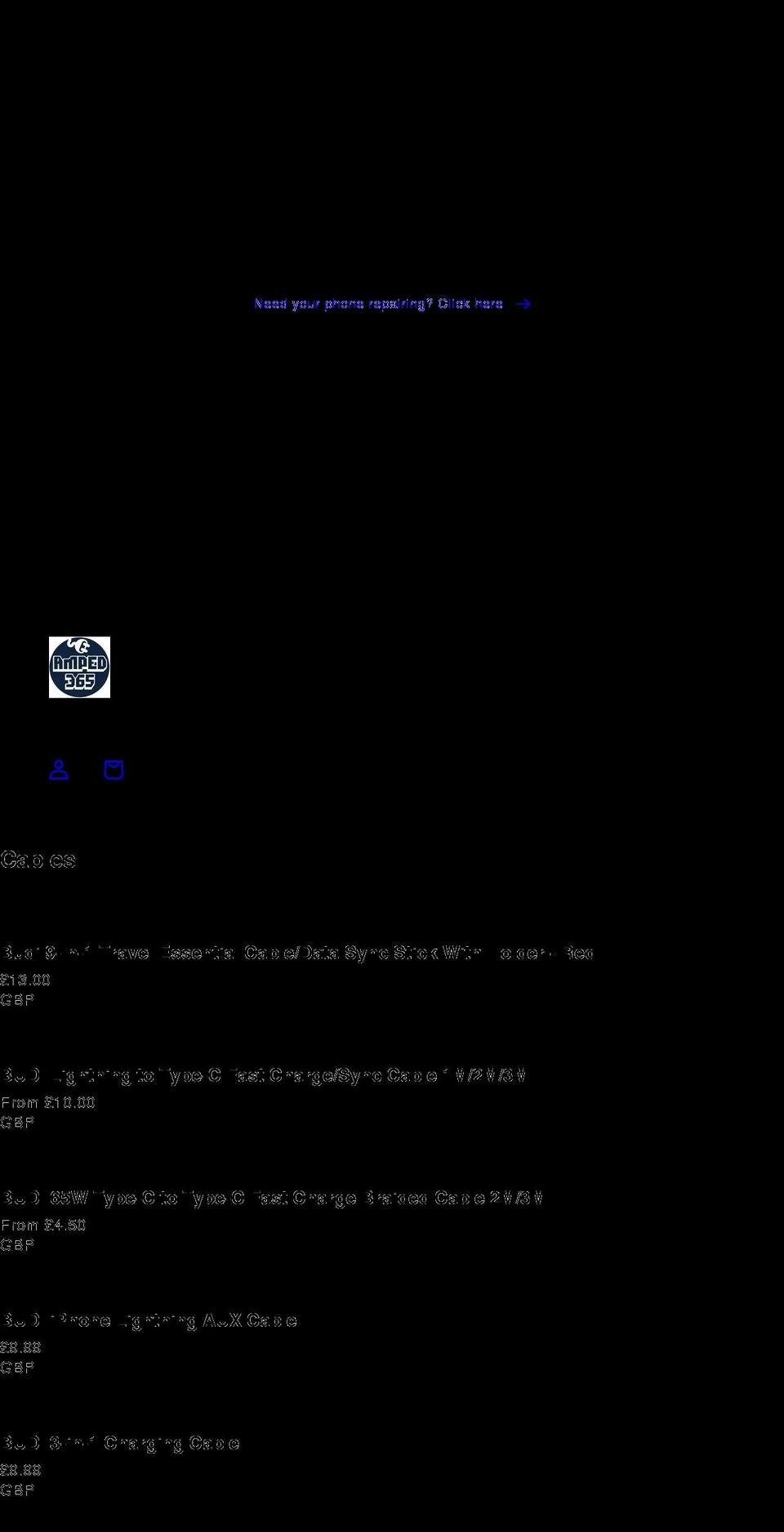 amped365.com shopify website screenshot