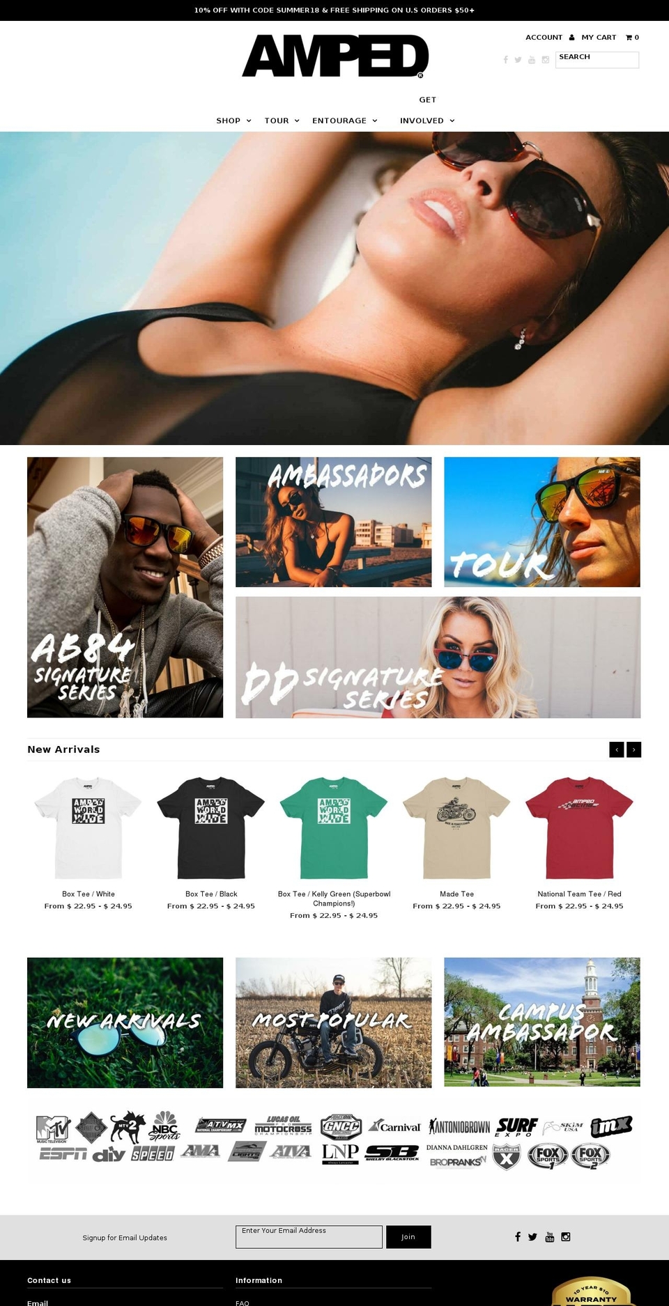 ampedapparel.com — Shopify storefront screenshot