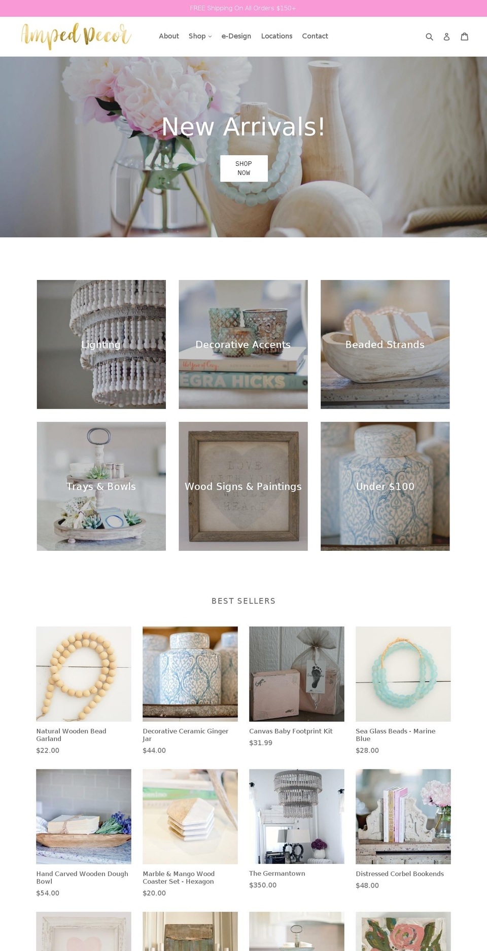 ampeddecor.com shopify website screenshot